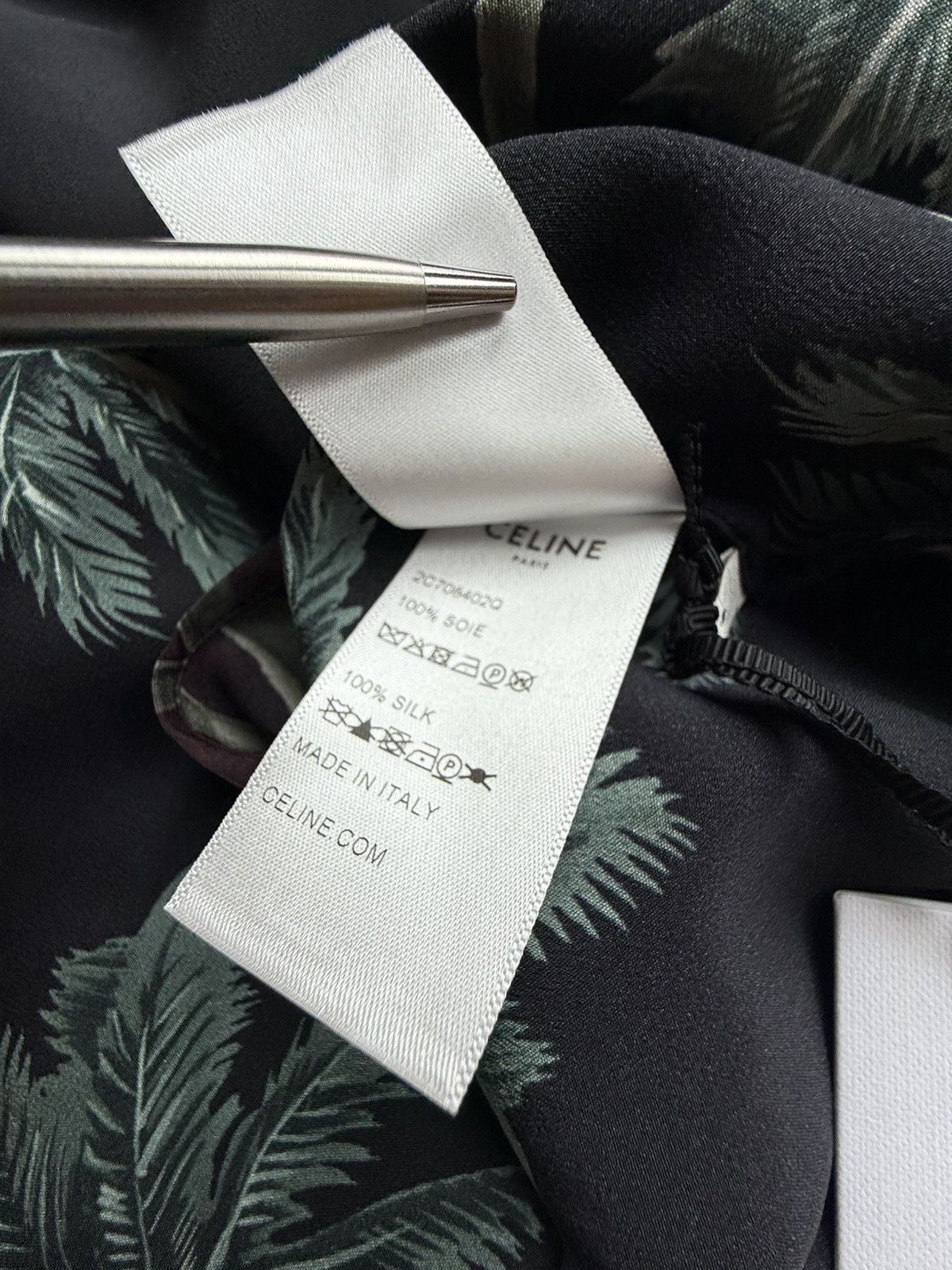 Celine $1.6k SS22 Celine Tailcoat palm tree Shirt in Silk Hedi 41 Size US L / EU 52-54 / 3 - 24 Thumbnail