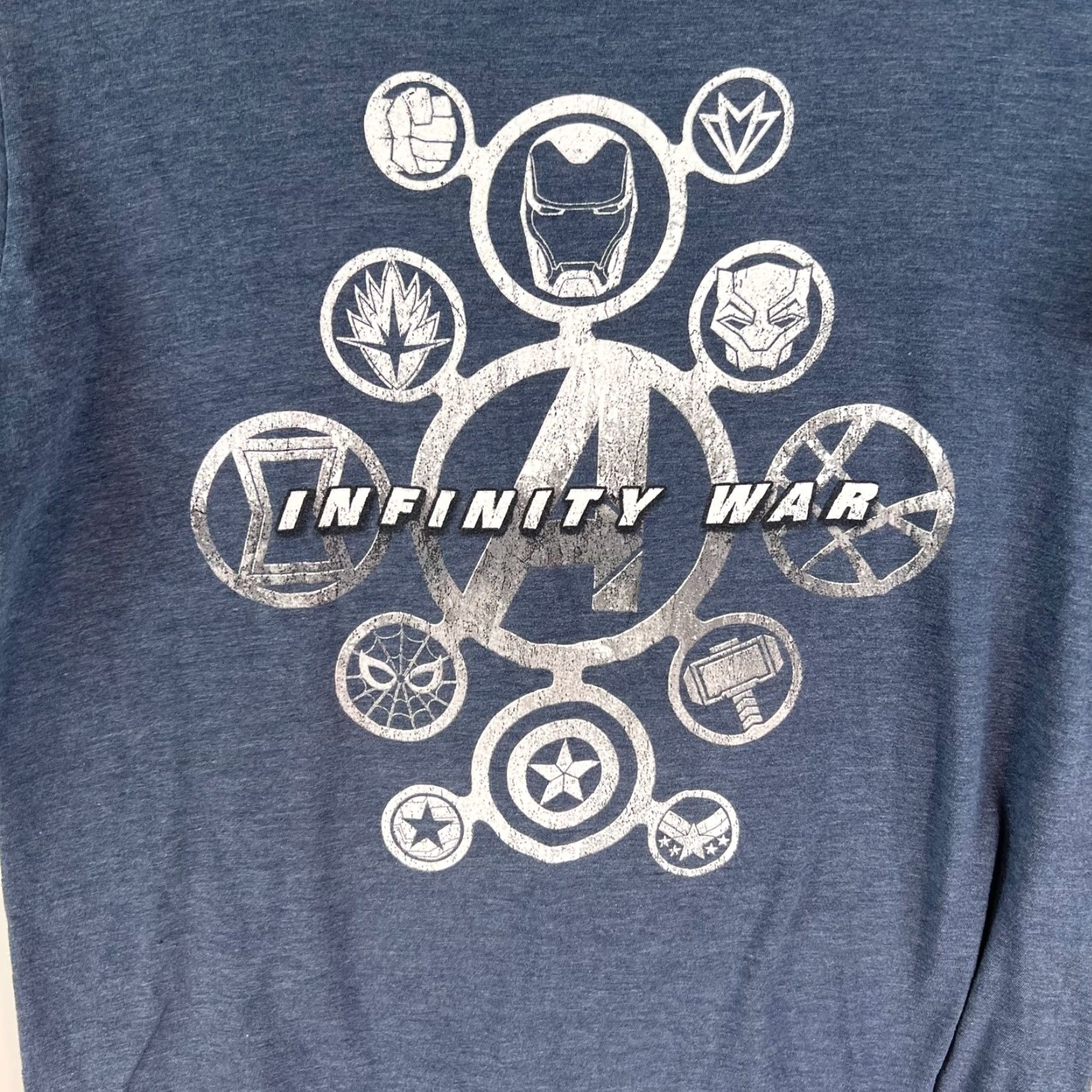 Vintage Marvel Avengers Infinity Wars T Shirt Adult L Blue Graphic Tee Mens Size US L / EU 52-54 / 3 - 2 Thumbnail
