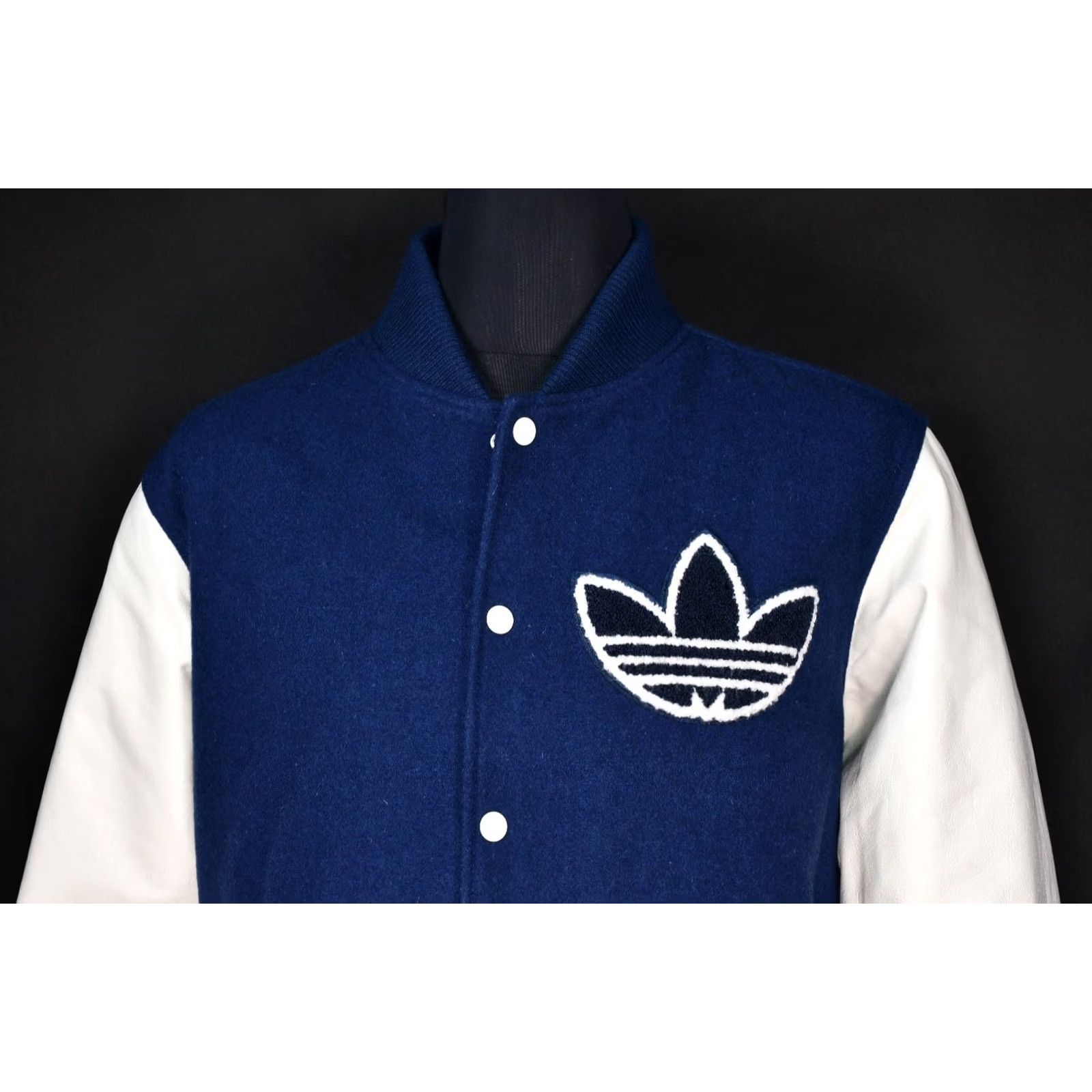 Adidas Adidas Originals Nigo 25 Varsity College Leather Sleeve Men's Jacket XL Blue Wool Sleeve Bomber Jacket College Logo Vintage No (cond) Size US XL / EU 56 / 4 - 2 Thumbnail
