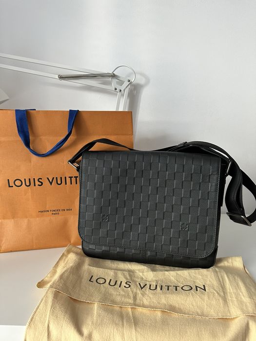 LOUIS VUITTON Giant Damier Graphite Alpha Messenger Bag Orange