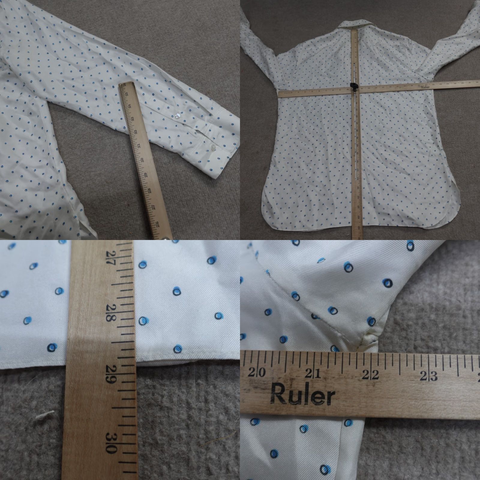 Theory Theory Womens Shirt Medium Ivory Polka Dot Silk Blouse Size M / US 6-8 / IT 42-44 - 8 Thumbnail