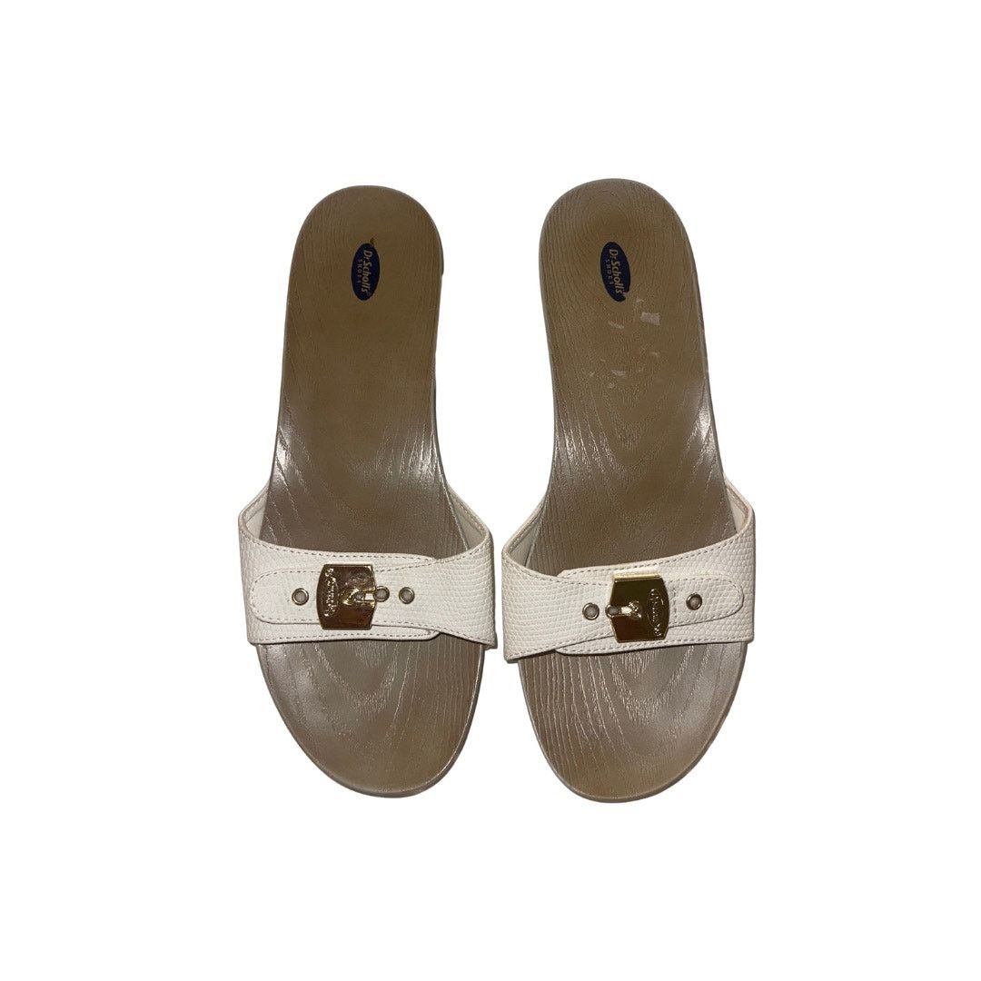Other Dr. Scholls Classic White Wedge Buckle Slides Sandal Clogs Size US 9 / IT 39 - 2 Thumbnail