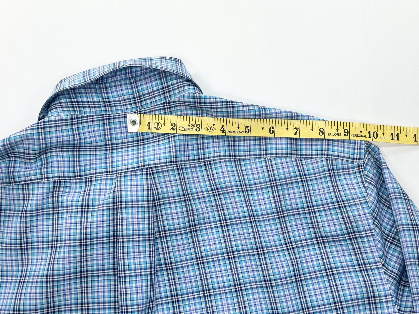 Lauren Ralph Lauren Ralph Lauren Stretch Plaid Button Down Blue Men L 16.5-32/33 Size US L / EU 52-54 / 3 - 6 Thumbnail