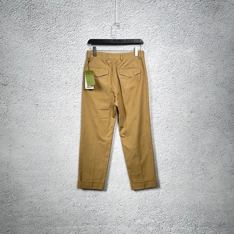 Gucci GucciBrown rolled-edged casual straight trousers, small Log Size US 28 / EU 44 - 2 Thumbnail