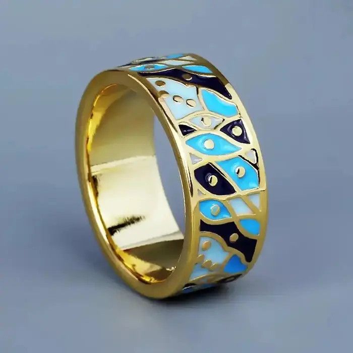 Jewelry Creative Handmade Enamel Craft Ring Size ONE SIZE - 1 Preview