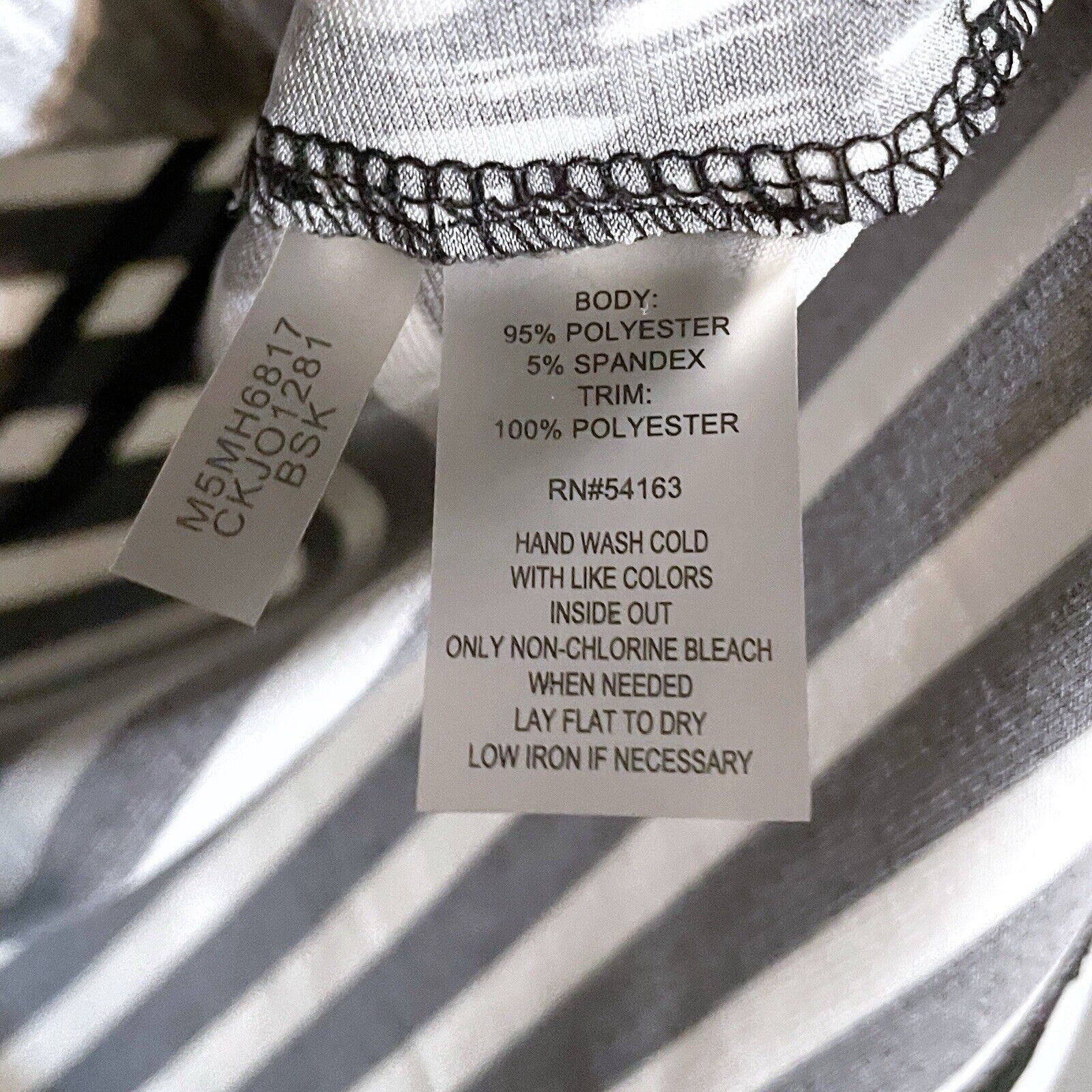 Calvin Klein Calvin Klein Women’s Small Black White Stretch Jersey Top Size S / US 4 / IT 40 - 3 Thumbnail