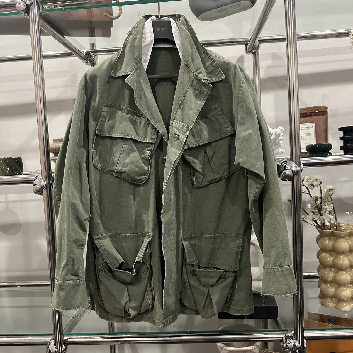 Vintage ORIGINAL 60s US MILITARY JUNGLE JACKET Size US M / EU 48-50 / 2 - 1 Thumbnail