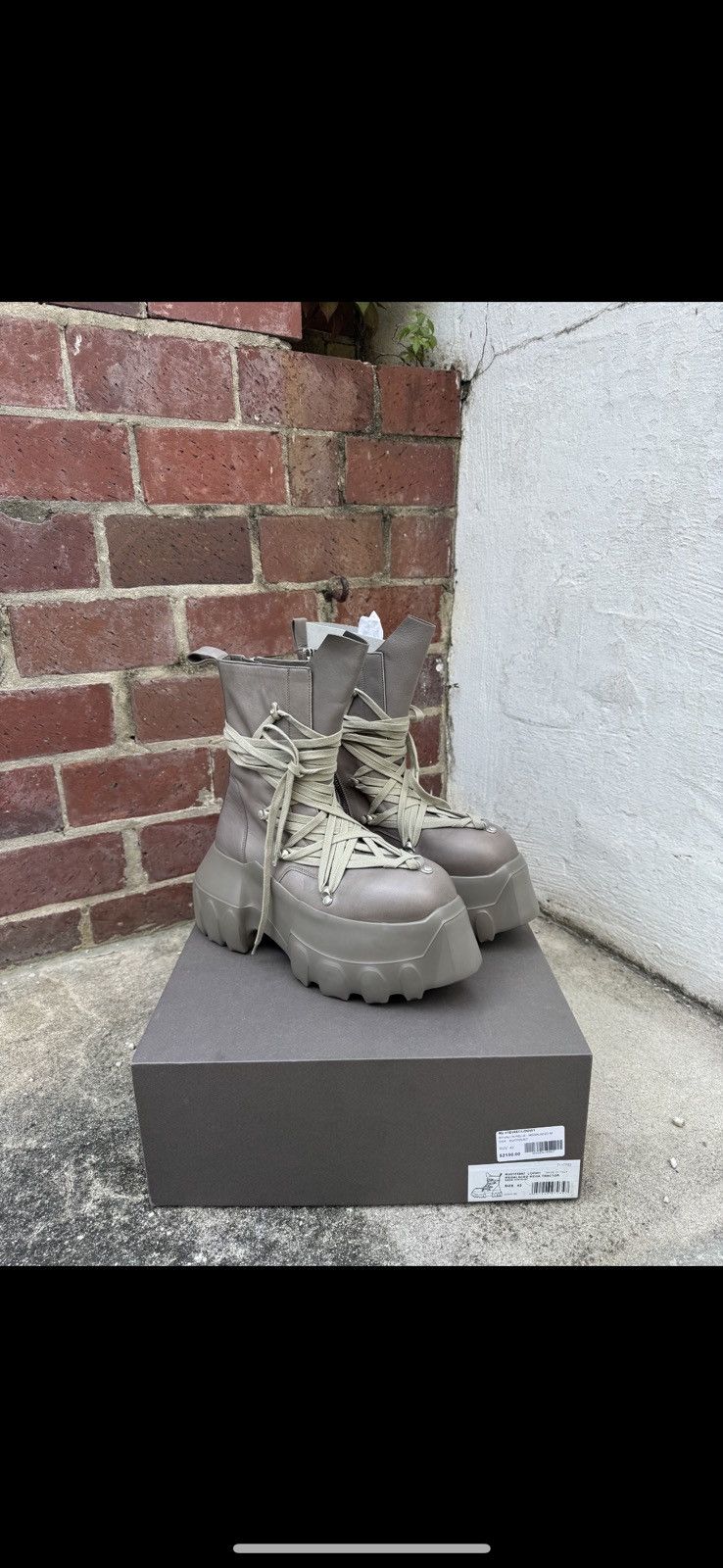 Pre-owned Rick Owens Megalace Megatractor Shoes In Sand