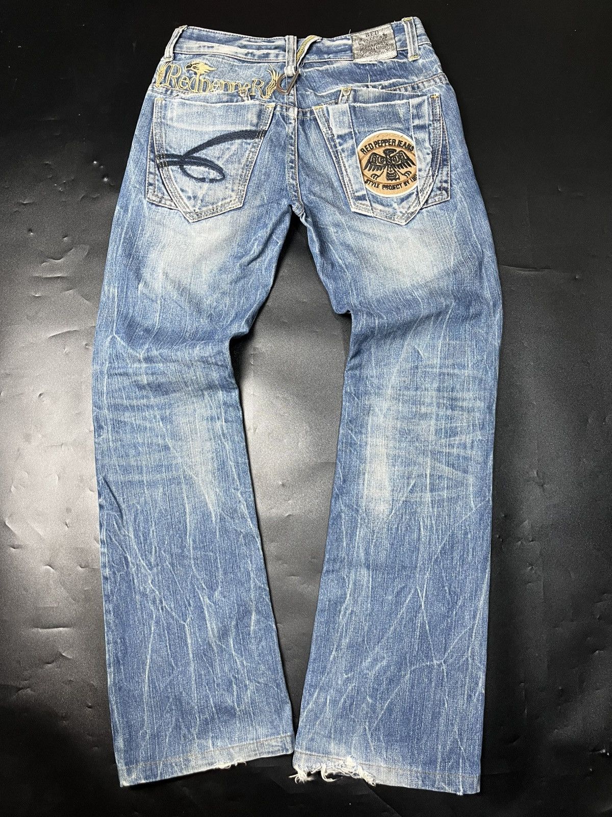 If Six Was Nine Japanese RED PEPPER super Flare Jeans Distressed Size US 29 - 1 Thumbnail