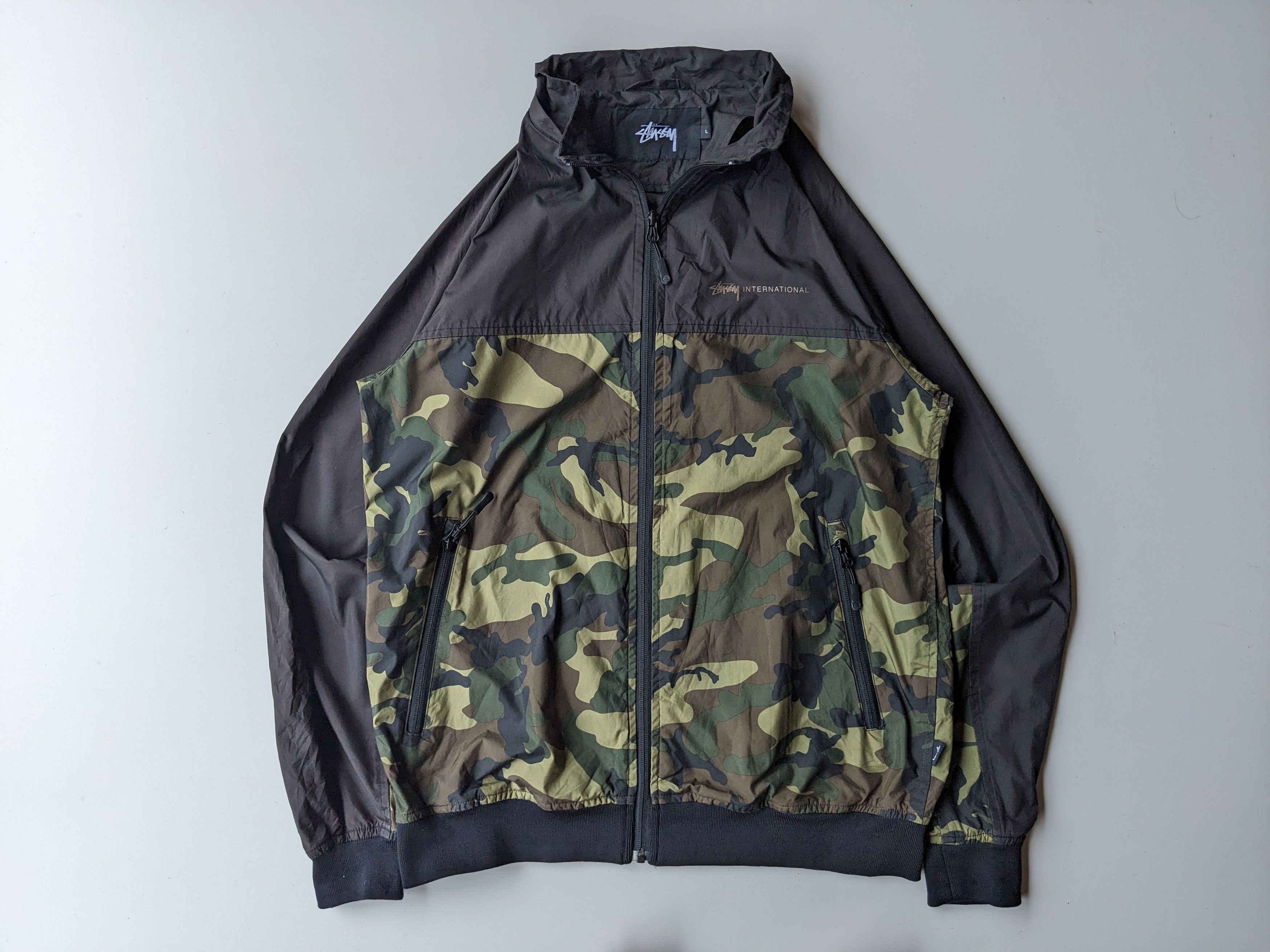 Stussy Stussy club jacket coated cotton brown sz large | Grailed