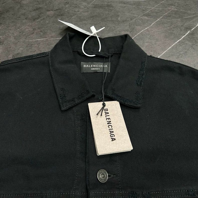 Balenciaga Balenciaga Devanagari Mud-Dyed Denim Jacket Size US S / EU 44-46 / 1 - 4 Thumbnail