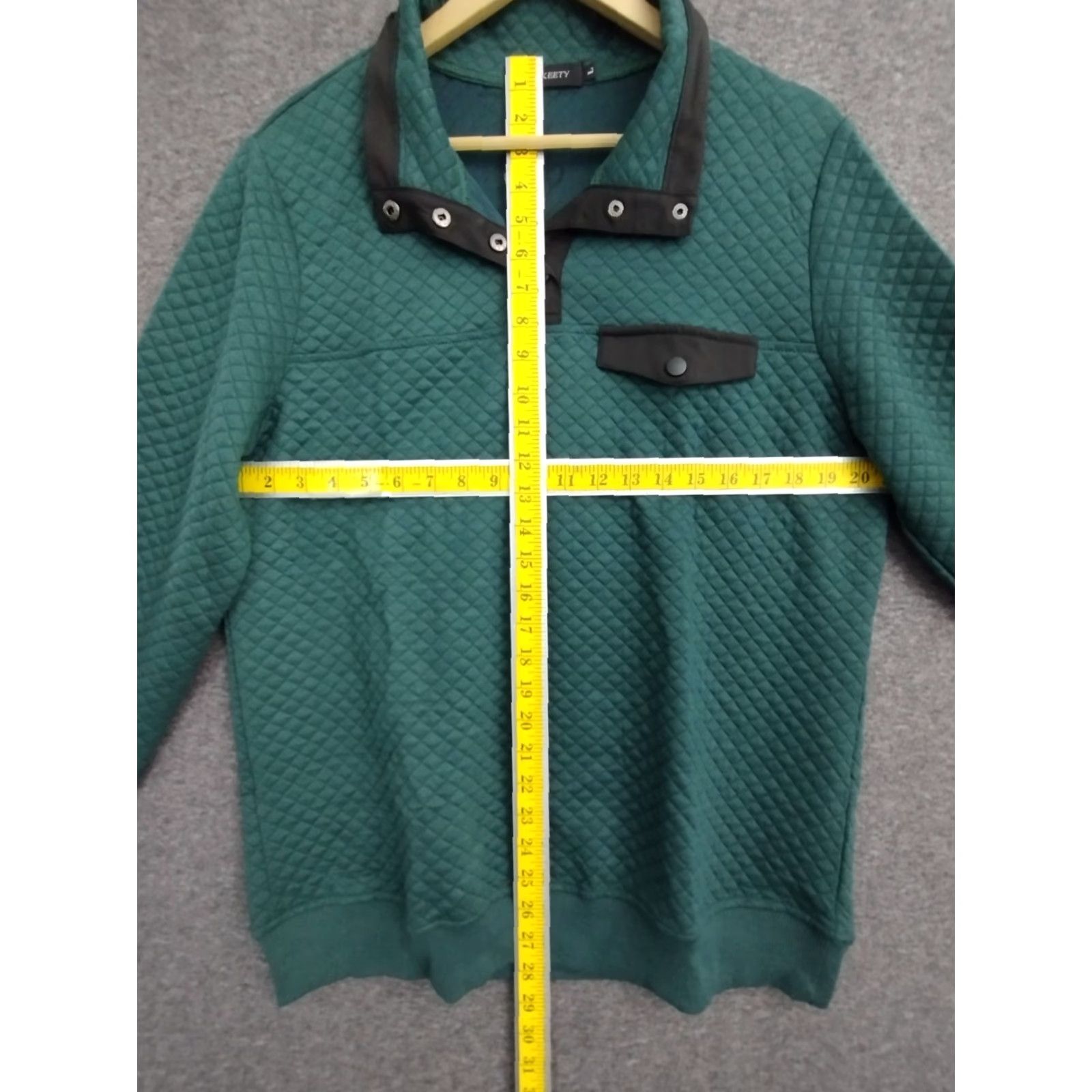 Vintage Merokeety Green Quilted Pullover Sweatshirt Top L 4 Snap Closure Pocket Women 90s Winter Casual Knit Top Size L / US 10 / IT 46 - 4 Thumbnail