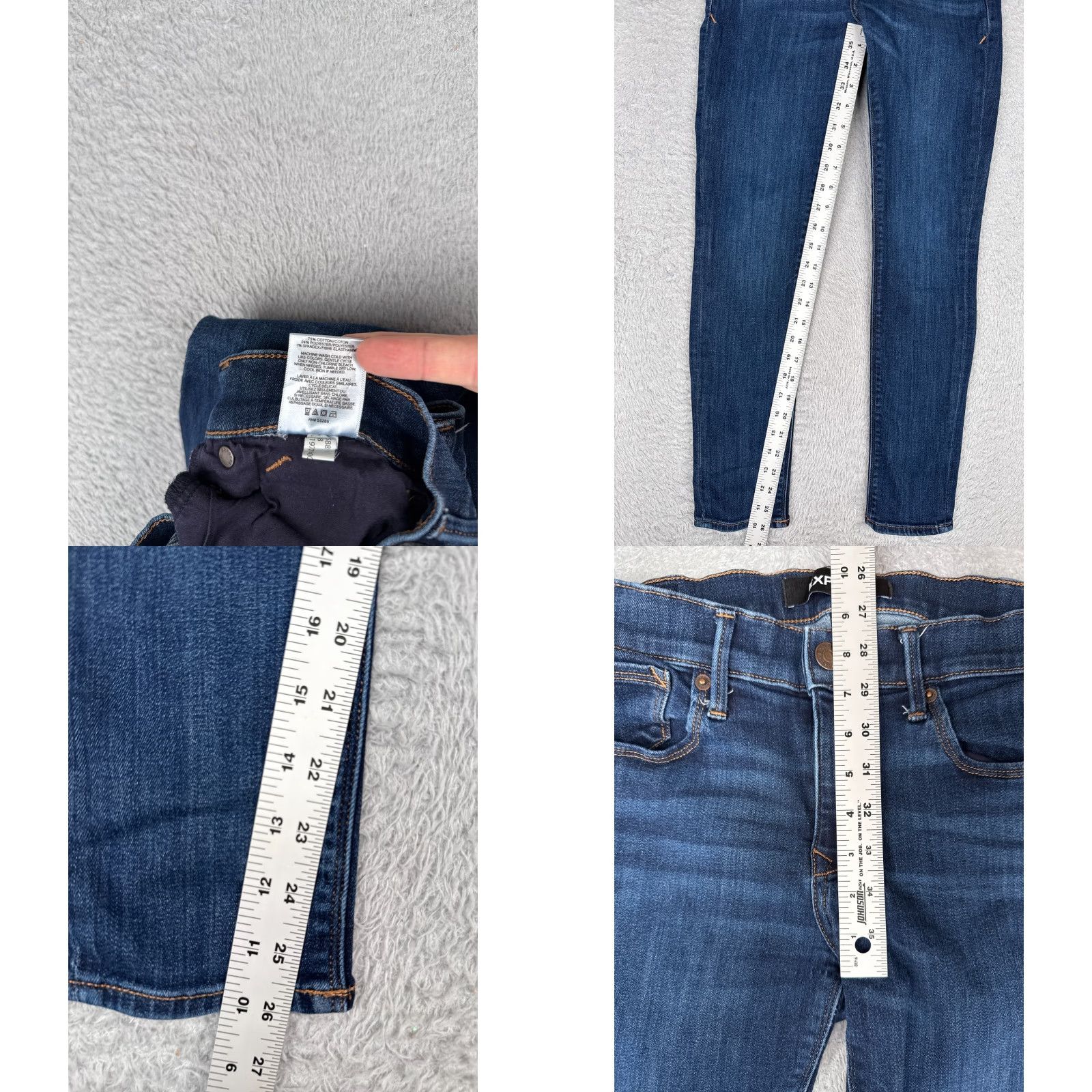 Express Express Jeans Womens Jeans 6P Blue Denim Skinny Cotton Blend Legging Mid Rise 28x26 Womens Size 28" / US 6 / IT 42 - 8 Thumbnail
