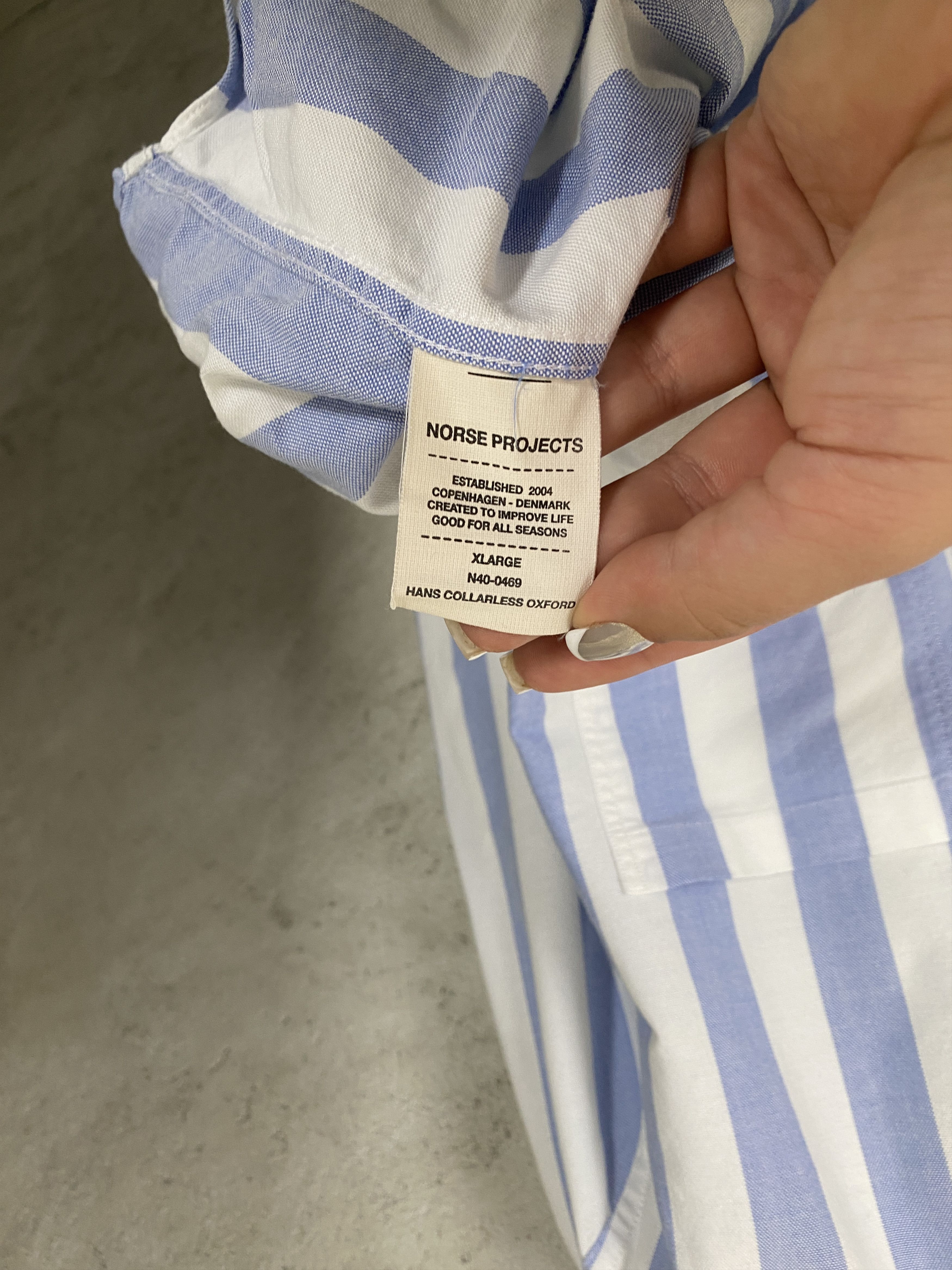 Norse Projects Norse Projects Hans Collarless Oxford Size US XL / EU 56 / 4 - 5 Thumbnail