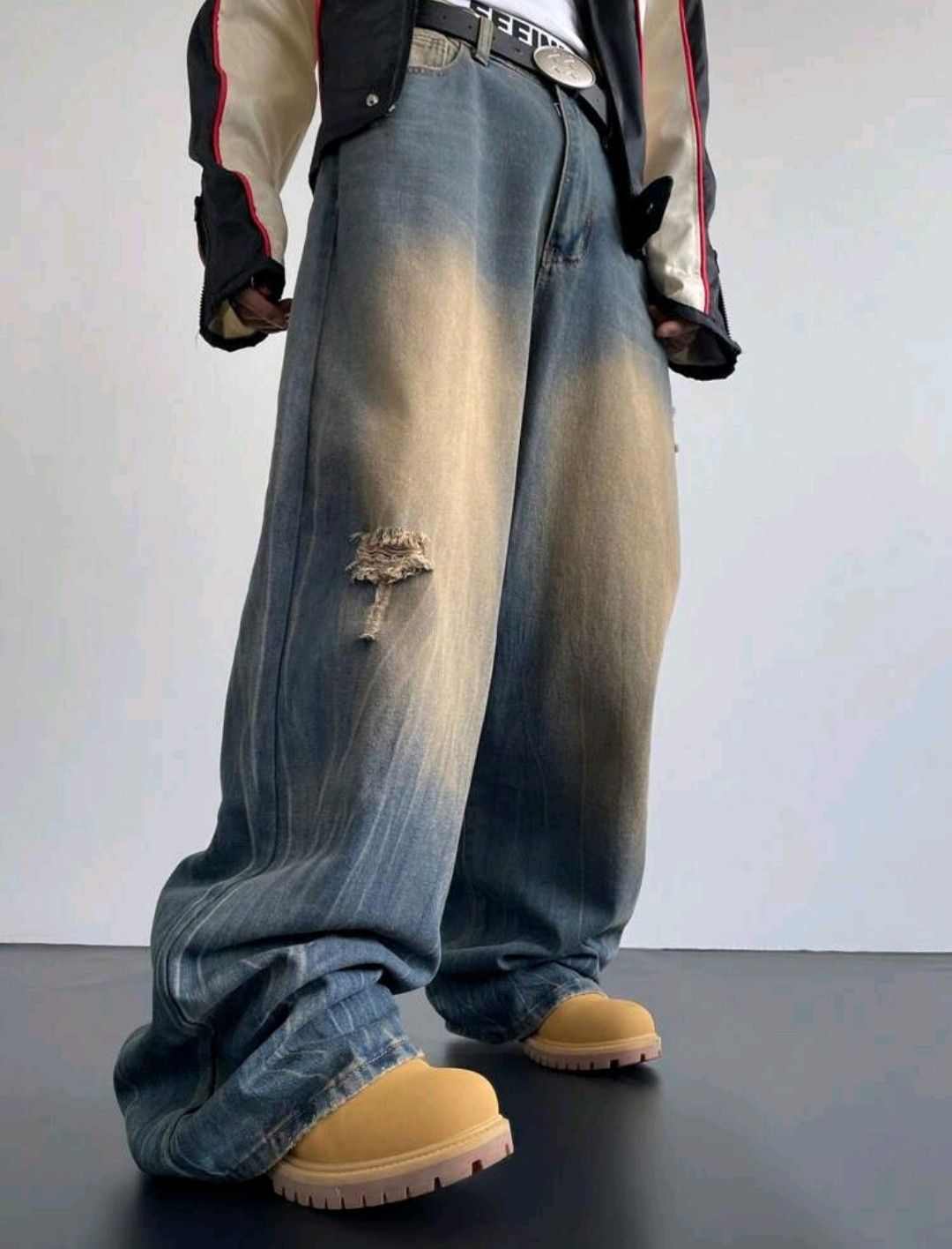 Vintage Retro Y2K 90s Baggy Wide Leg Jeans Striking Fade Size US 31 - 6 Thumbnail