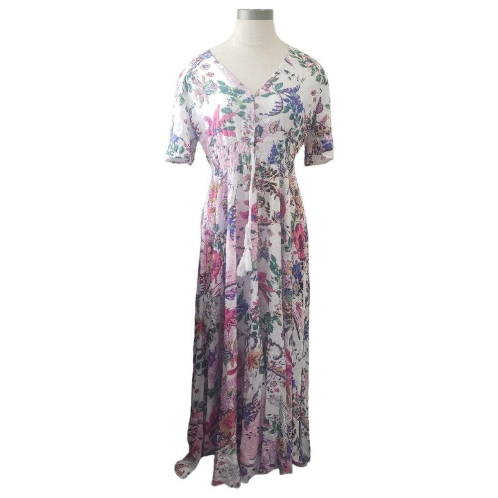 Designer CT1605 Ladies Floral Maxi Dress M Size M / US 6-8 / IT 42-44 - 1 Thumbnail