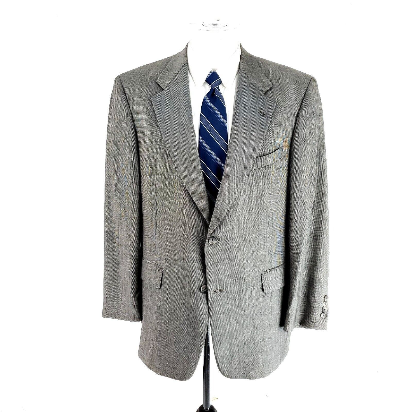 Hart Schaffner Marx Hart Schaffner Marx Wool 2 Button Blazer 40R Gray Check Size 40R - 3 Thumbnail