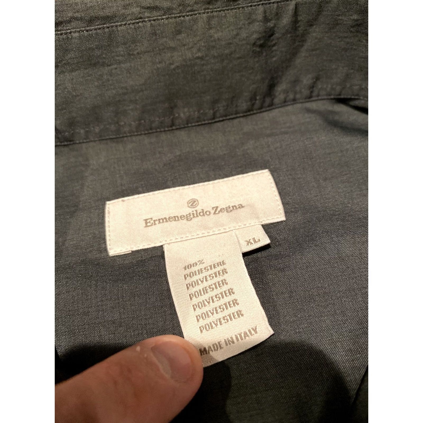 Ermenegildo Zegna VINTAGE Ermenegildo Zegna Mens XL Button-Up Shirt in Green Size US XL / EU 56 / 4 - 5 Thumbnail