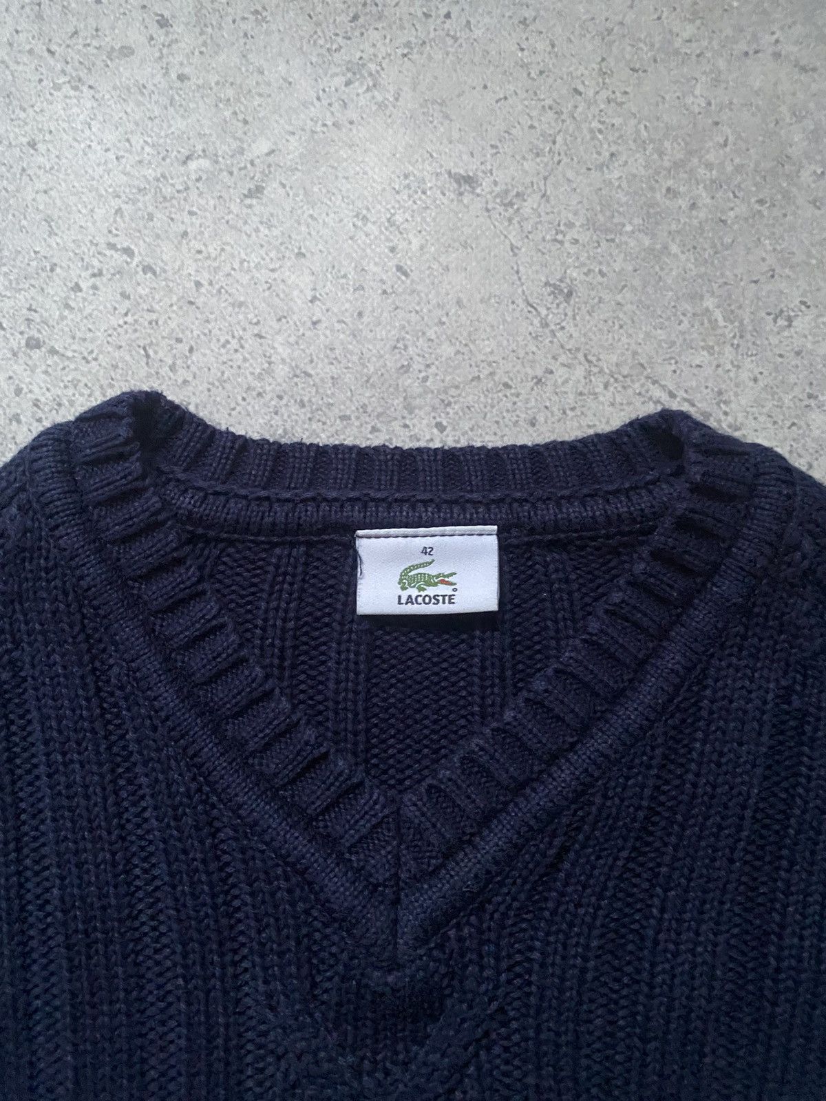 Lacoste Vintage Lacoste Sweater Size 42 Blue Pullover Knit V-Neck Size L / US 10 / IT 46 - 3 Thumbnail