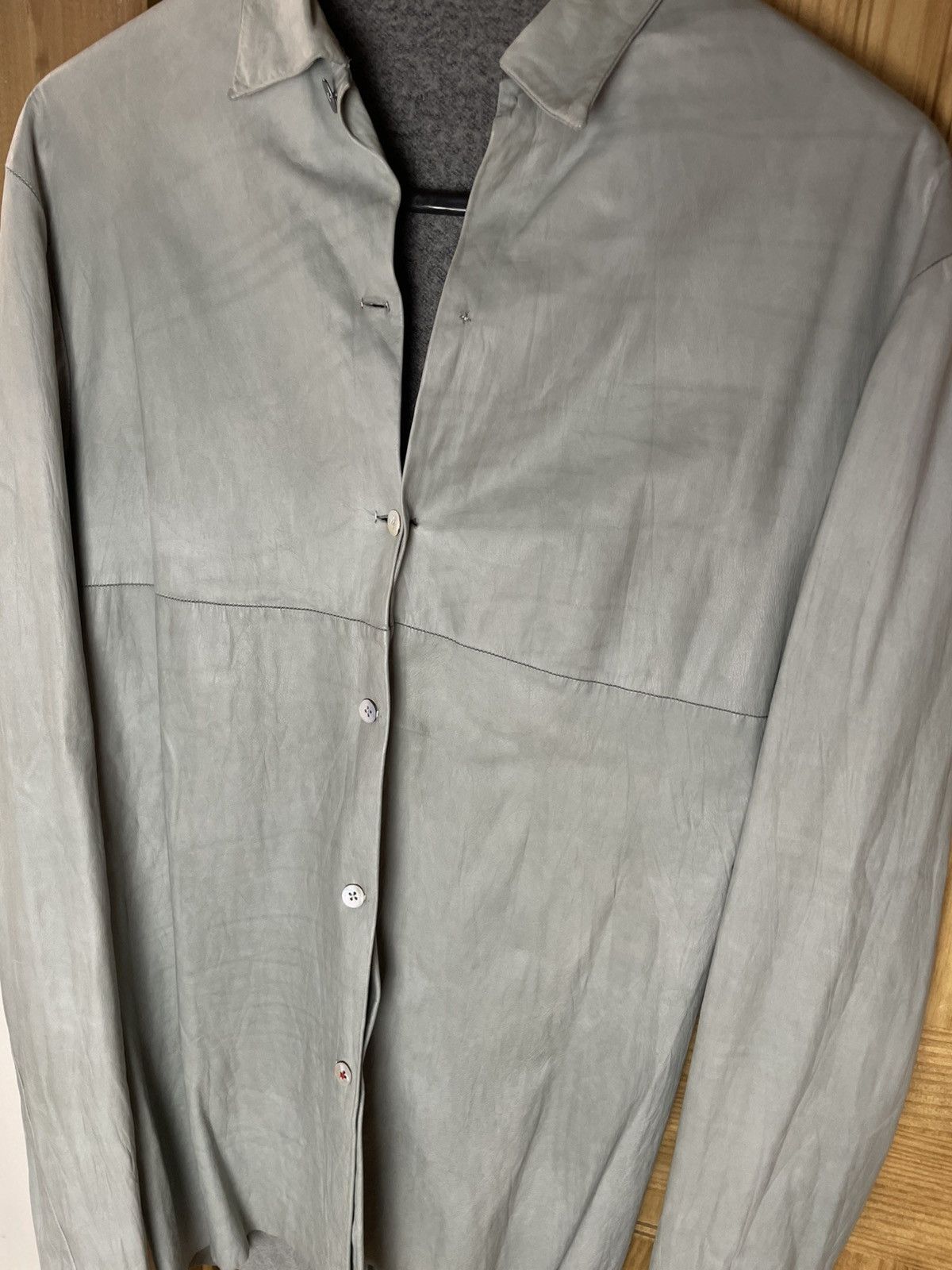 Ma+ M.A.+ Leather Button Shirt Maurizio Amadei Size US M / EU 48-50 / 2 - 2 Thumbnail