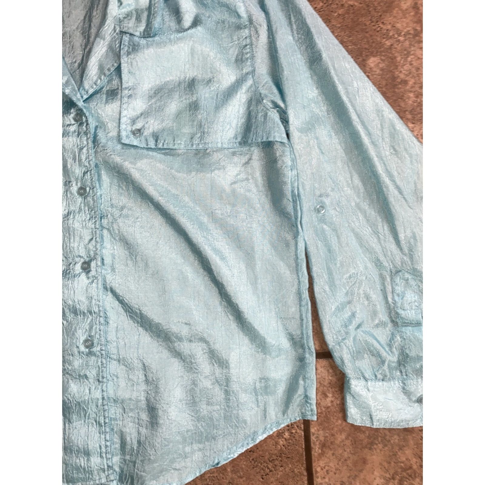 Diane von Furstenberg VINTAGE Diane von Furstenberg Teal Button-Down Blouse Women's Size S Size S / US 4 / IT 40 - 6 Thumbnail