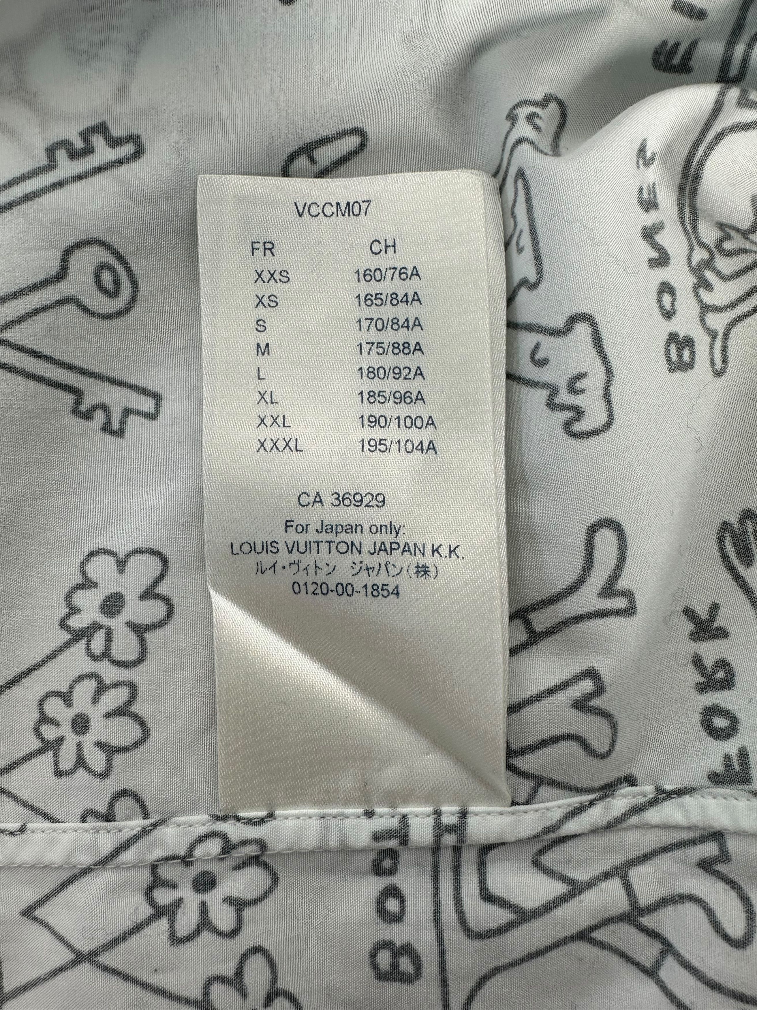 Louis Vuitton Louis Vuitton White & Black Cartoon Button Up Shirt Size US S / EU 44-46 / 1 - 7 Thumbnail