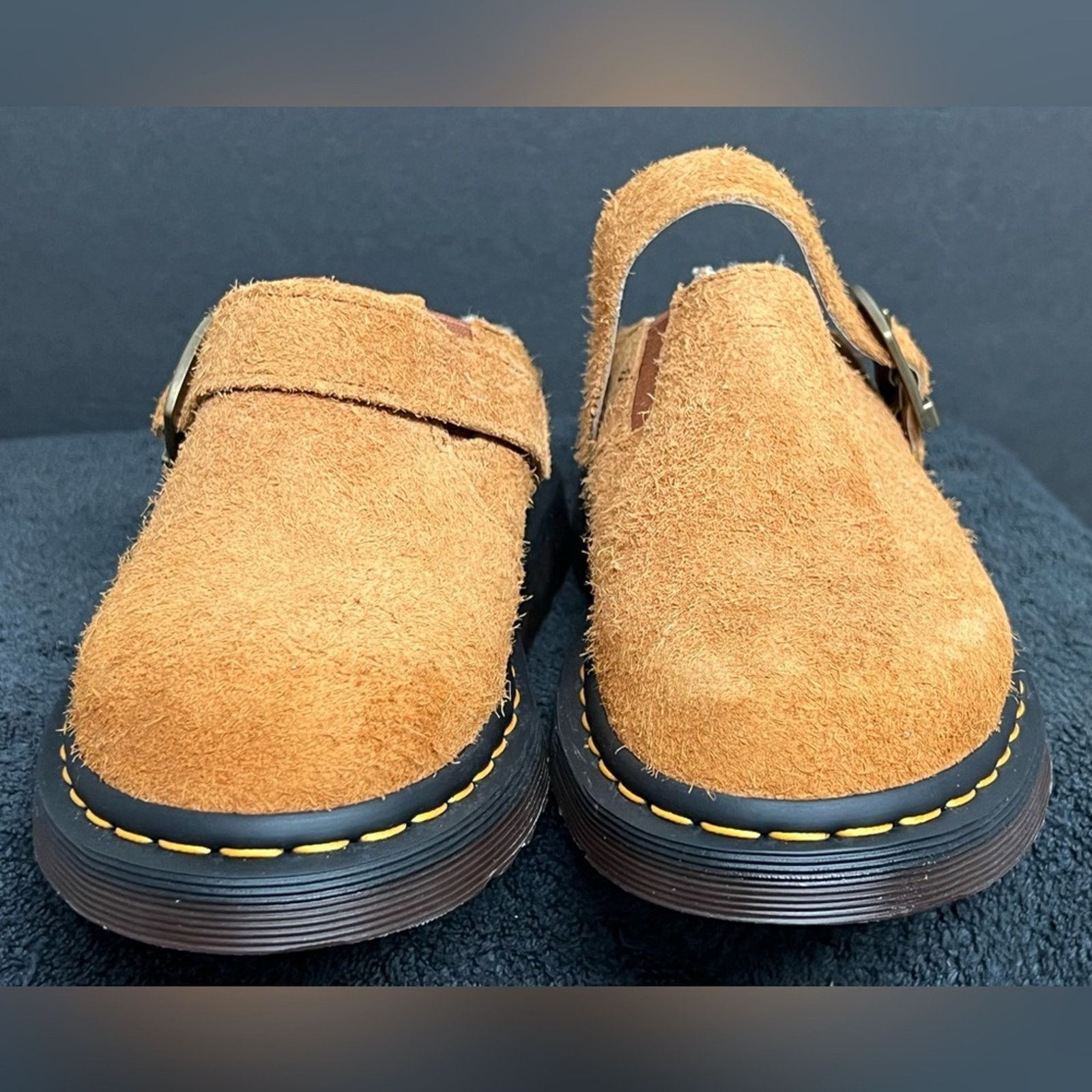 Dr. Martens NEW Dr. Martens Isham Brown Shearling Suede Slingback Mules Size US 6 / IT 36 - 2 Thumbnail