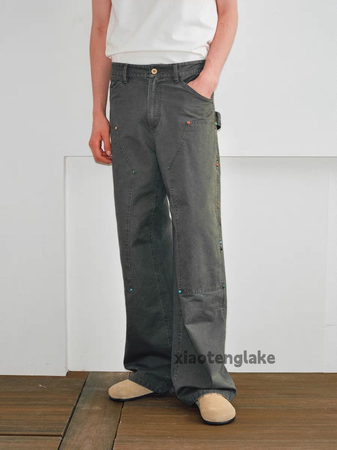 Designer × Vintage utility loose baggy yuppie workwear carpenter pants Size US 31 - 8 Thumbnail