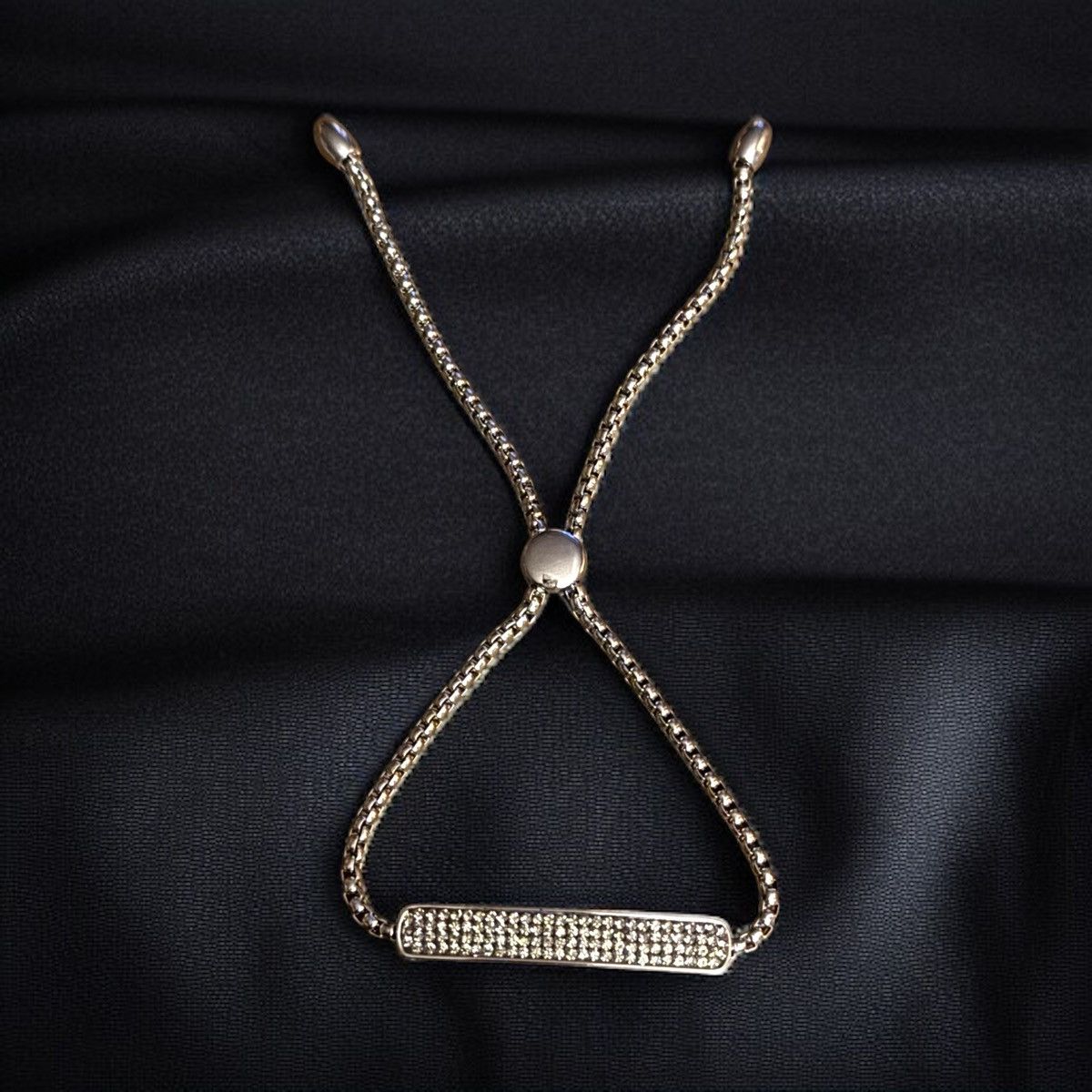 Other Stainless Steel pave bar bolo bracelet Size ONE SIZE - 1 Thumbnail