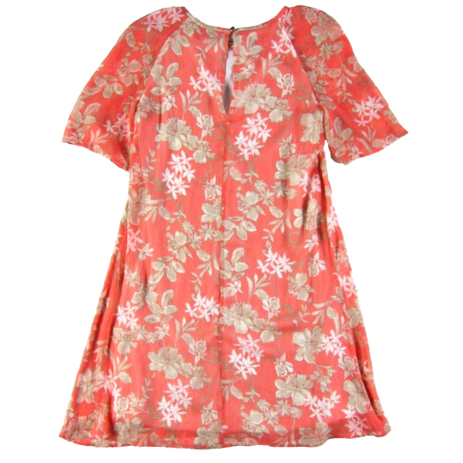 Tommy Hilfiger Tommy Hilfiger Pink White Brown Floral Short Sleeve Tunic Shift Dress Size 2 Size 26" / US 2 / IT 38 - 2 Thumbnail