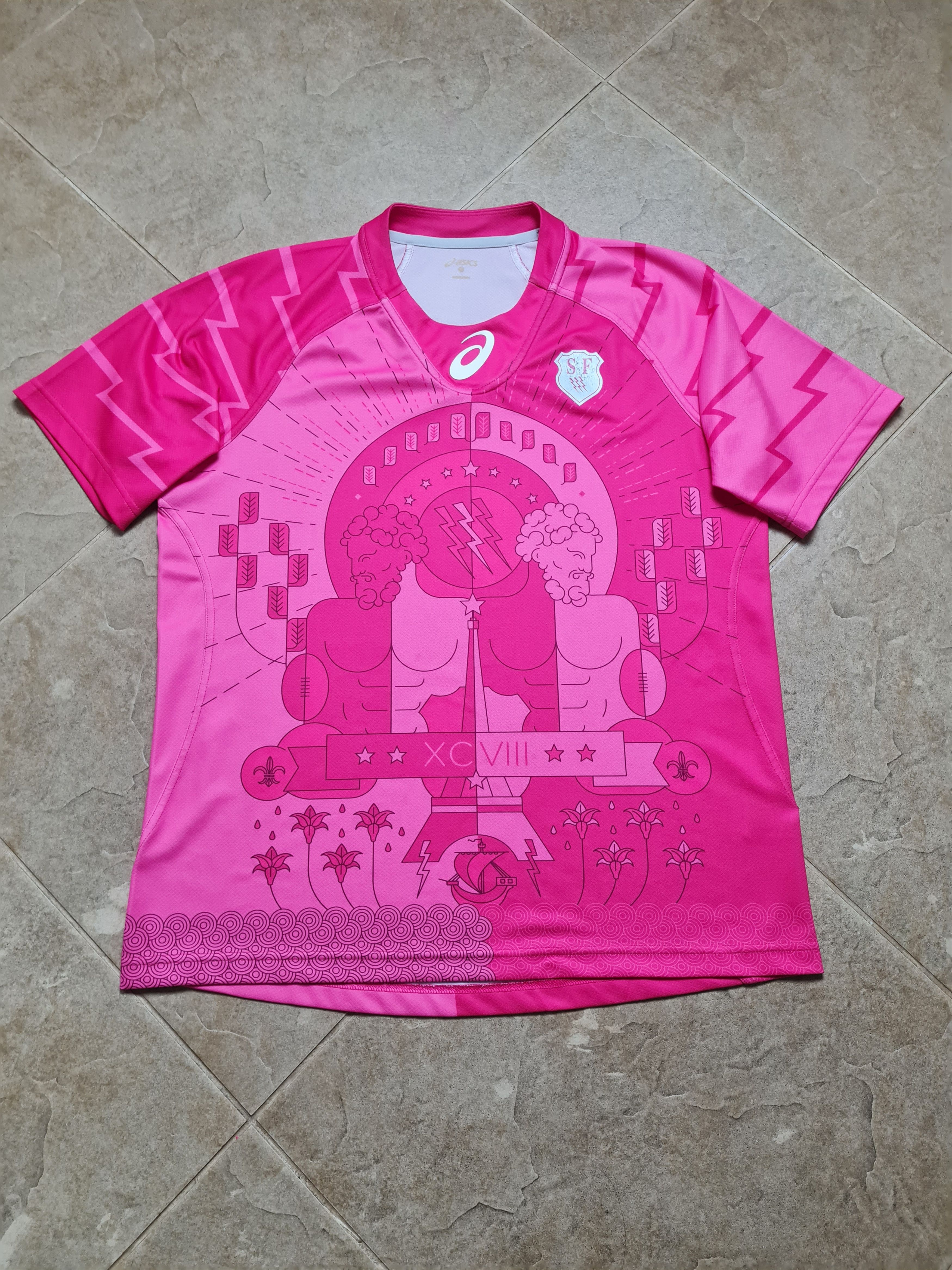 Asics ASICS JERSEY RUGBY STADE FRANCAIS Paris France 2015-16 Size US M / EU 48-50 / 2 - 7 Thumbnail