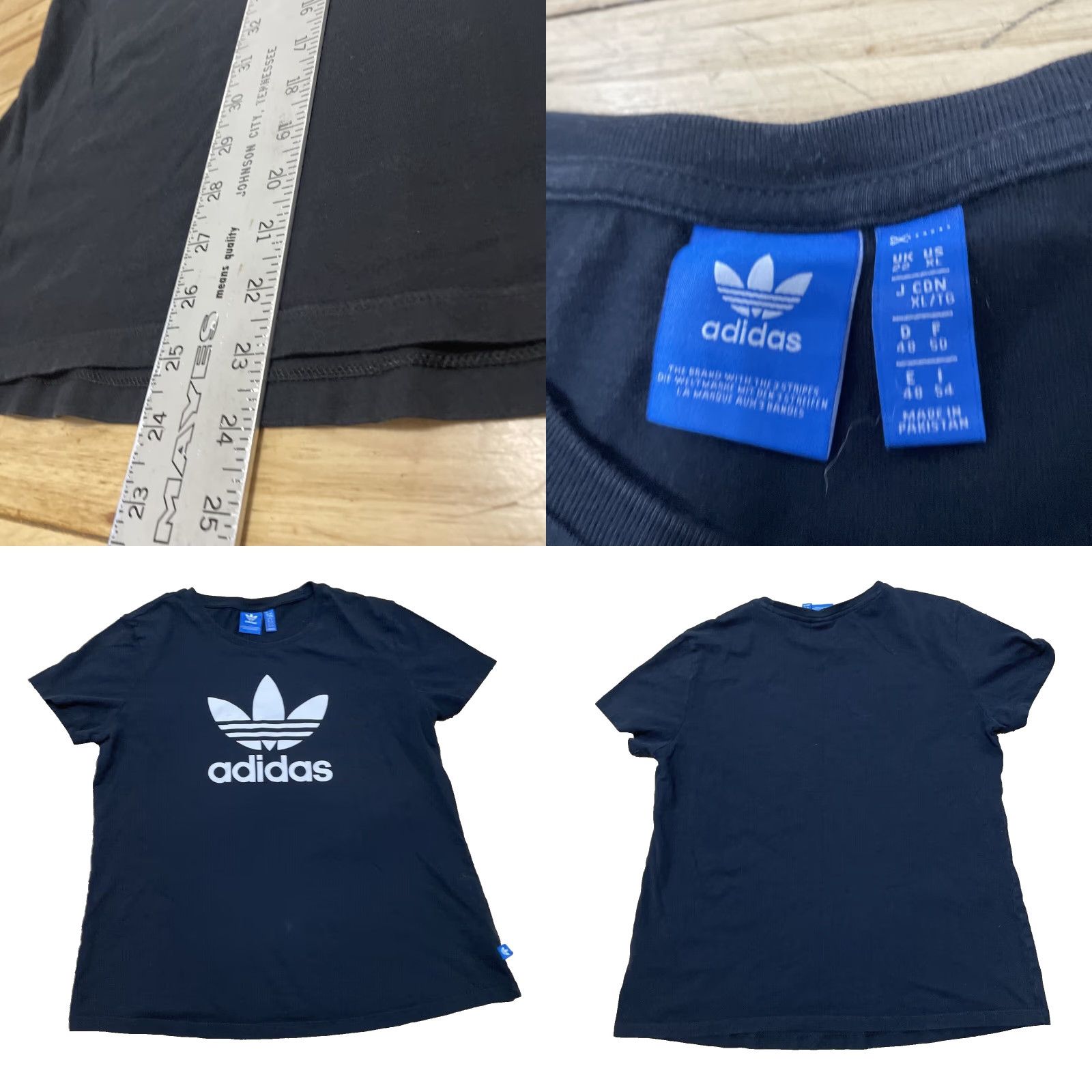 Adidas VINTAGE ADIDAS T Shirt XL Womens Black White Skater Trefoil Logo Sewn Tag Y2k Vtg Tee Size XL / US 12-14 / IT 48-50 - 8 Thumbnail