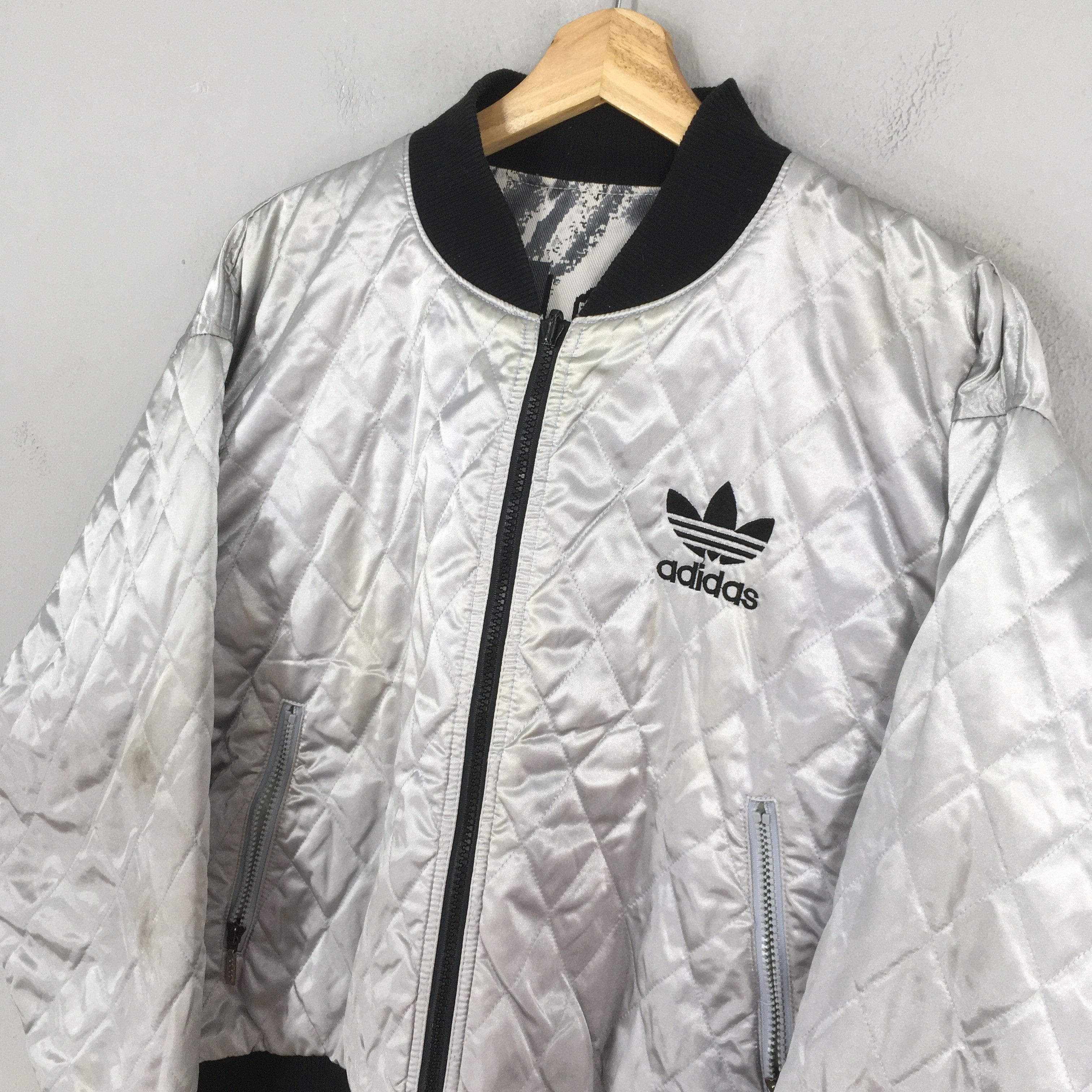 Adidas Vintage 1990s Adidas Trefoil Overprinted Quilted Jacket M Size US M / EU 48-50 / 2 - 8 Thumbnail