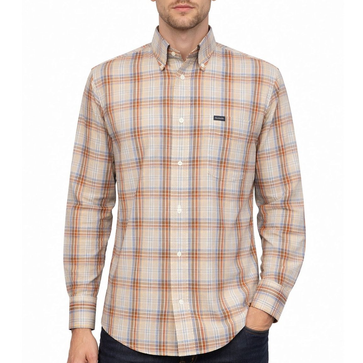 Faconnable FACONNABLE Shirt Men M Classic Multicolor Plaid Button down Size US M / EU 48-50 / 2 - 1 Thumbnail
