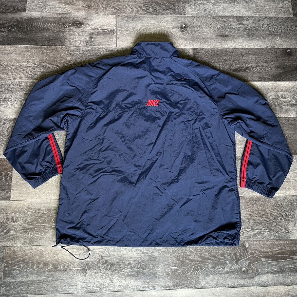 Nike × Vintage Vintage 2000s Nike Swoosh Center Logo Zip Track Jacket Navy Size US XXL / EU 58 / 5 - 2 Thumbnail