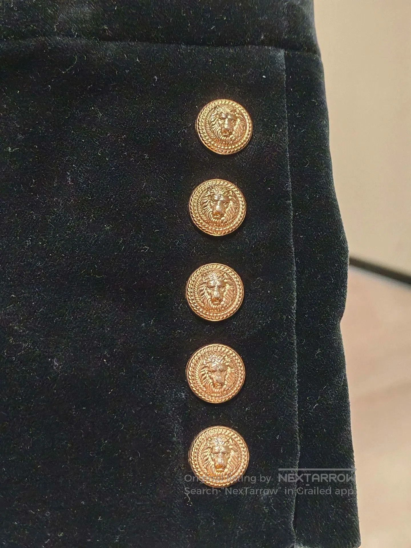 Balmain BALMAIN Black Velvet Double-Breasted Blazer Dress. Size M / US 6-8 / IT 42-44 - 3 Thumbnail