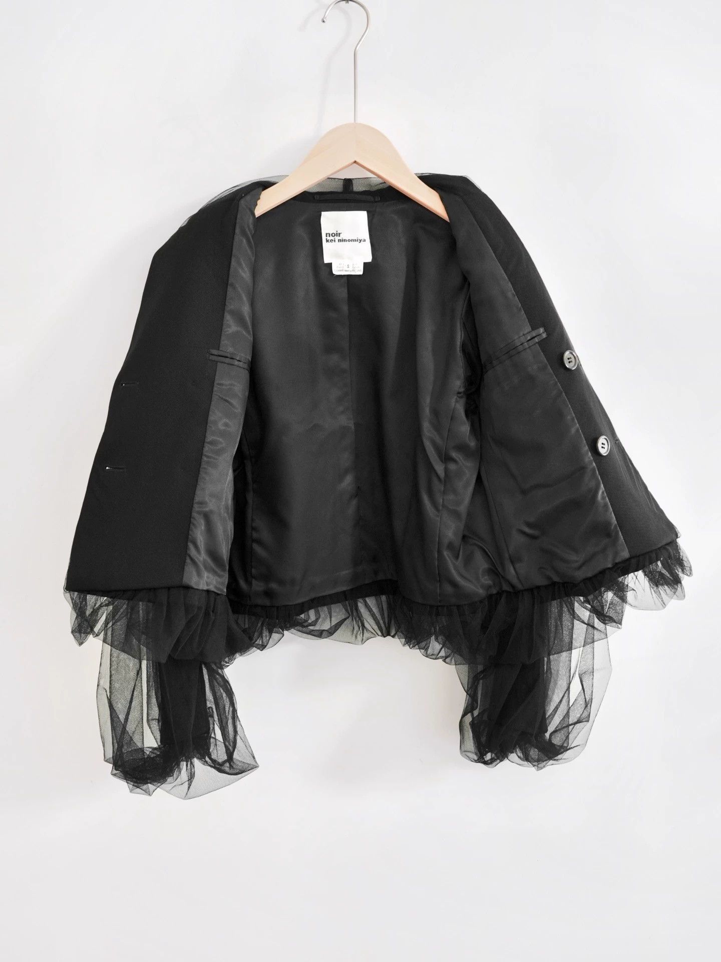 Noir Kei Ninomiya Noir Kei Ninomiya 18AW Puff Tulle Wool Suit Jacket Size S / US 4 / IT 40 - 8 Thumbnail