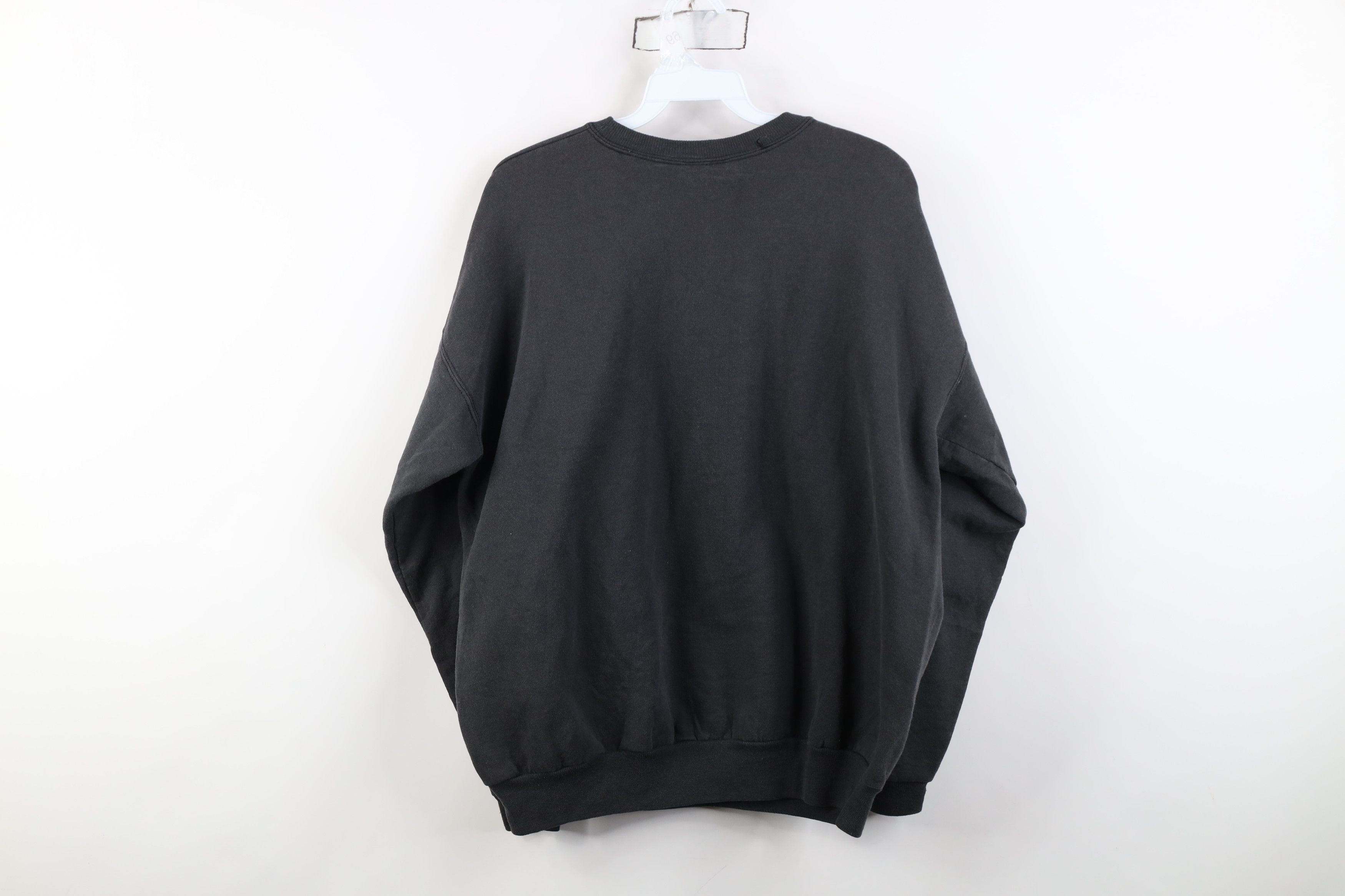 Vintage Vintage 90s Streetwear Faded Blank Crewneck Sweatshirt Black Size L / US 10 / IT 46 - 11 Thumbnail