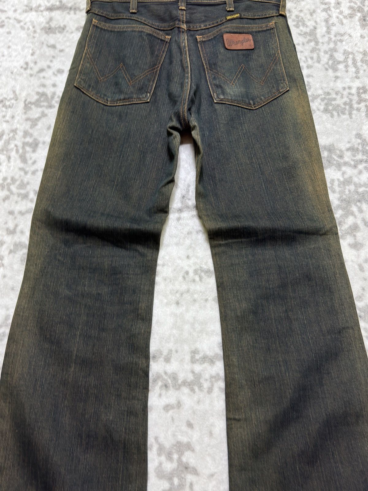Vintage Wrangler Sun Faded Flared Mud Wash Bootcut Denim