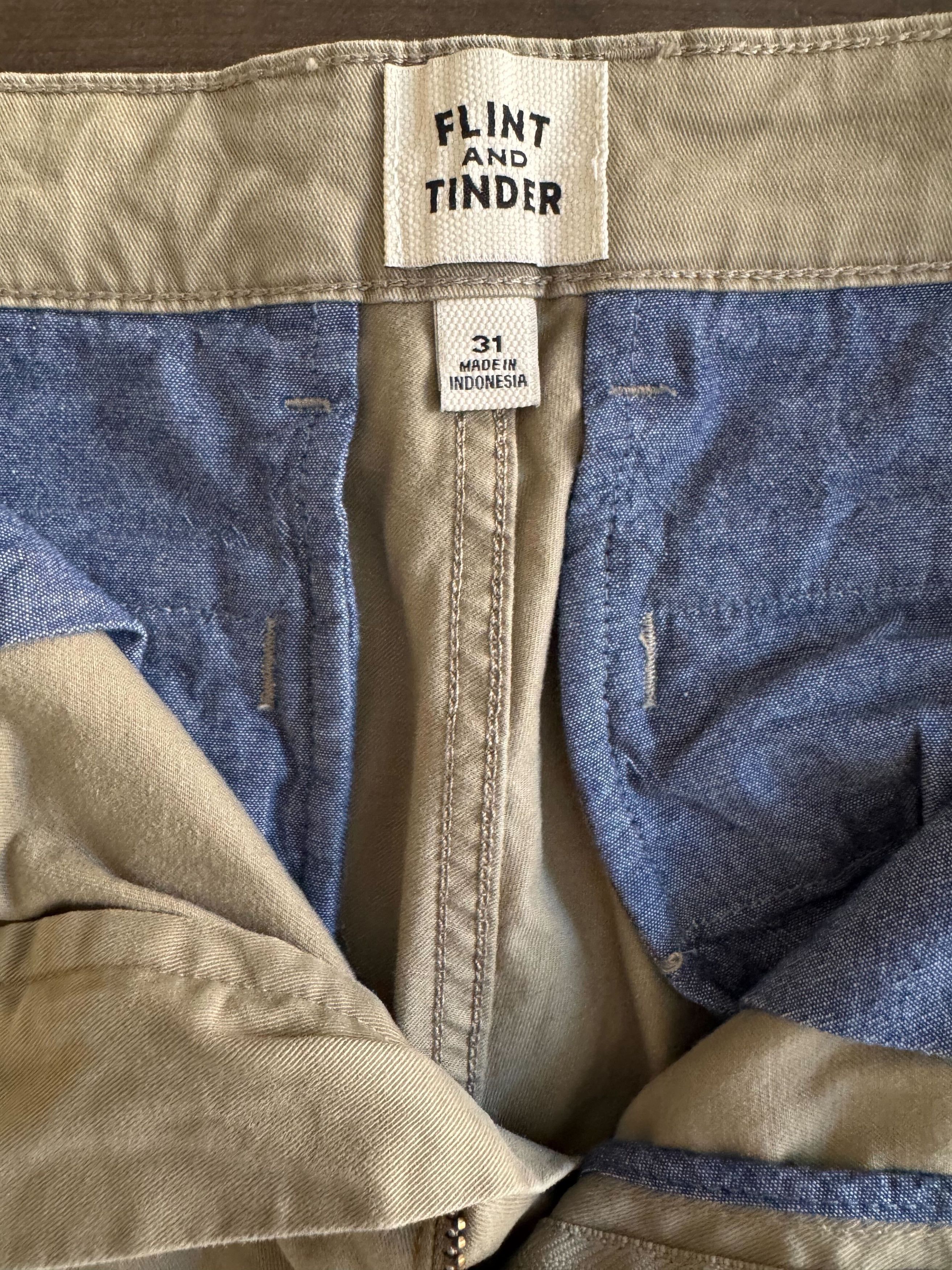Flint And Tinder Flint and Tinder 365 Chino Short 9" Khaki Sz 31 Size US 31 - 4 Thumbnail