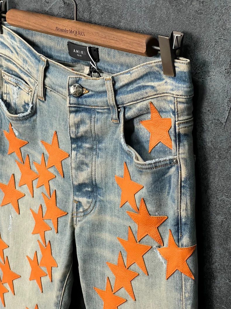 Amiri Amiri Star Leather Logo Washed Jeans Size US 30 / EU 46 - 4 Thumbnail
