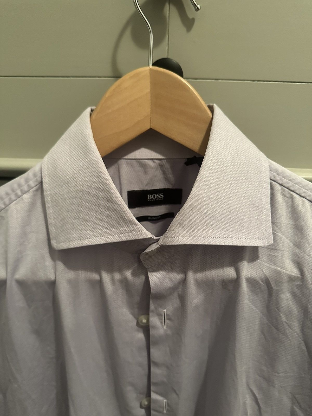 Hugo Boss Jacquard Cotton Spread Collar (15.5/39) Size US M / EU 48-50 / 2 - 1 Thumbnail