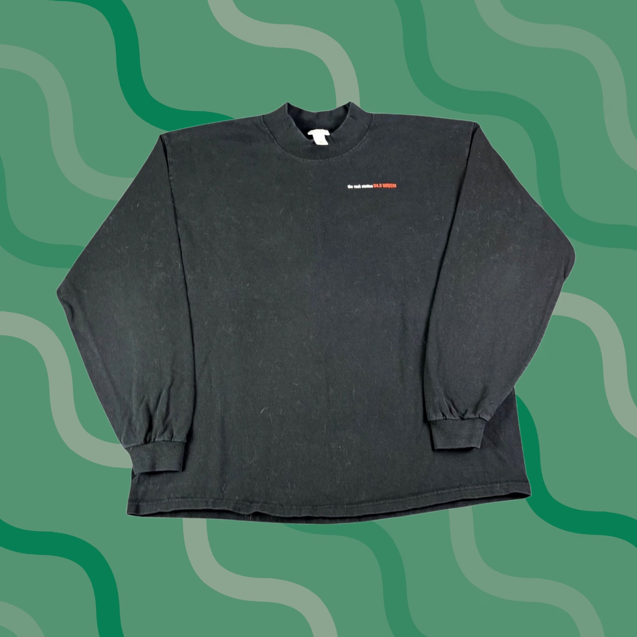 Vintage VINTAGE The Rock Station 94.3 WQCM Black Long Sleeve T Shirt XL Rock 90s Mens Crew Neck Graphic Print Logo 5 Seconds of Summer Size US XL / EU 56 / 4 - 1 Thumbnail