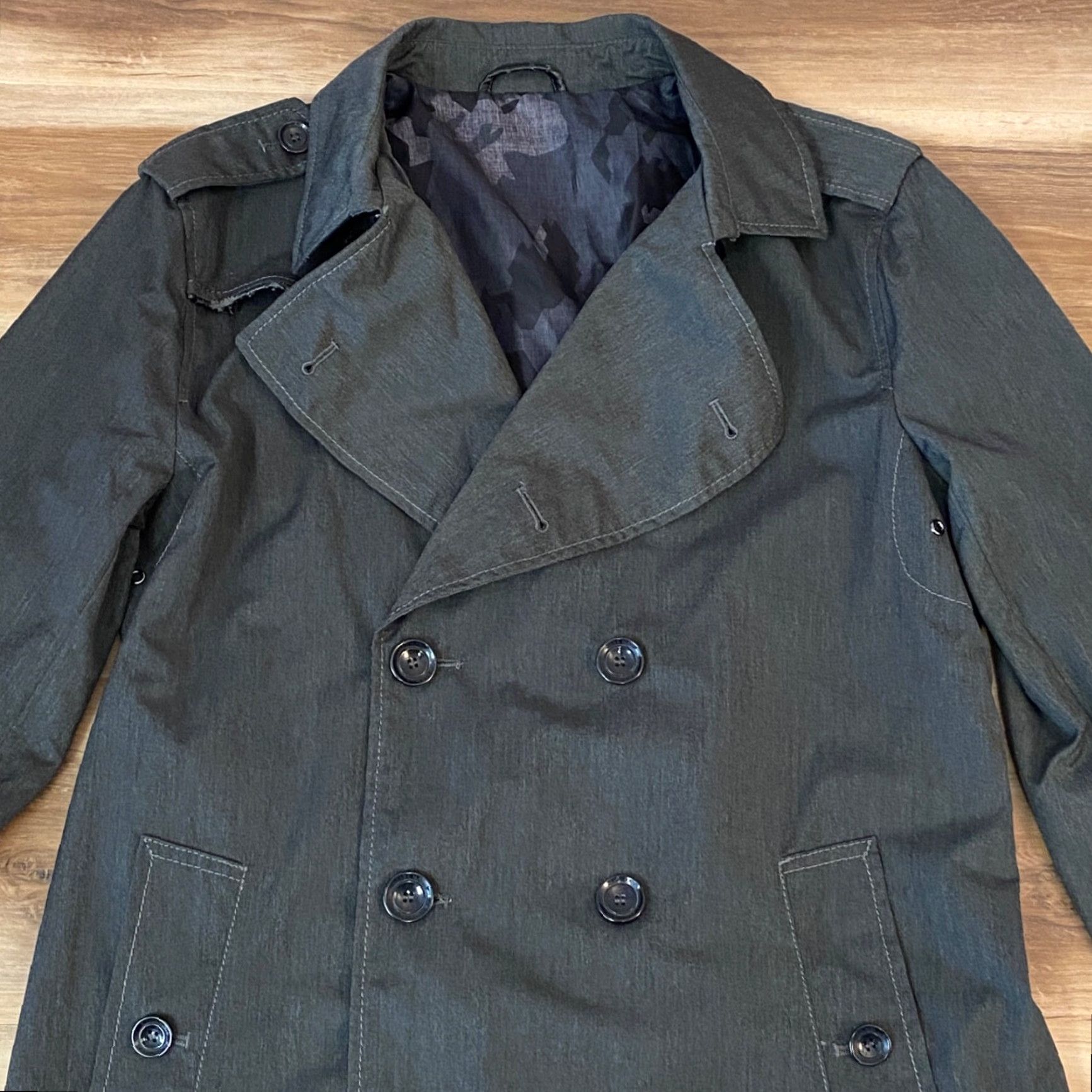 Zara Zara Trench Coat Mens Small Gray Waterproof 8 Button Epaulettes City Designer Coat Size US S / EU 44-46 / 1 - 2 Thumbnail