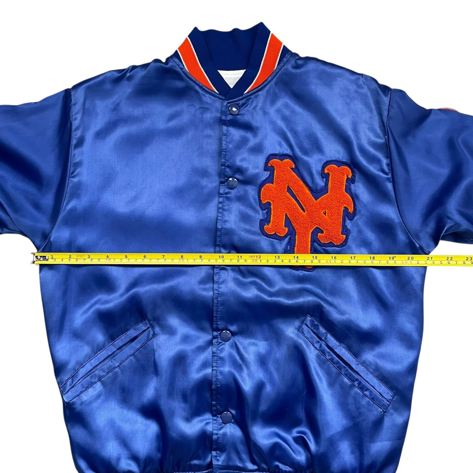 MLB VTG 90s NEW YORK METS FELCO SATIN BOMBER JACKET BLUE Sz S Size US S / EU 44-46 / 1 - 16 Thumbnail
