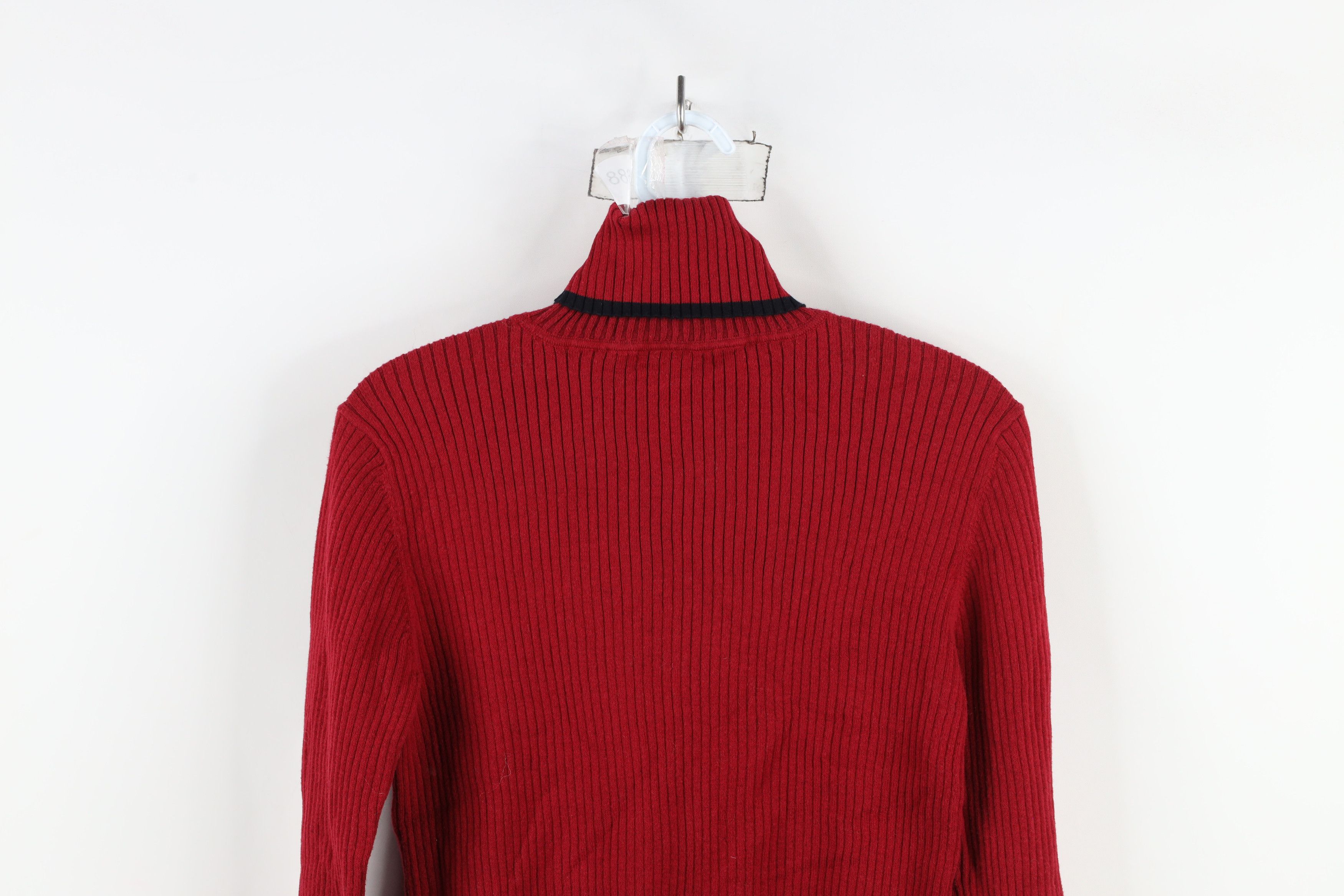 Ralph Lauren × Vintage Vintage 90s Ralph Lauren Ribbed Knit Turtleneck Sweater Red Size S / US 4 / IT 40 - 10 Thumbnail