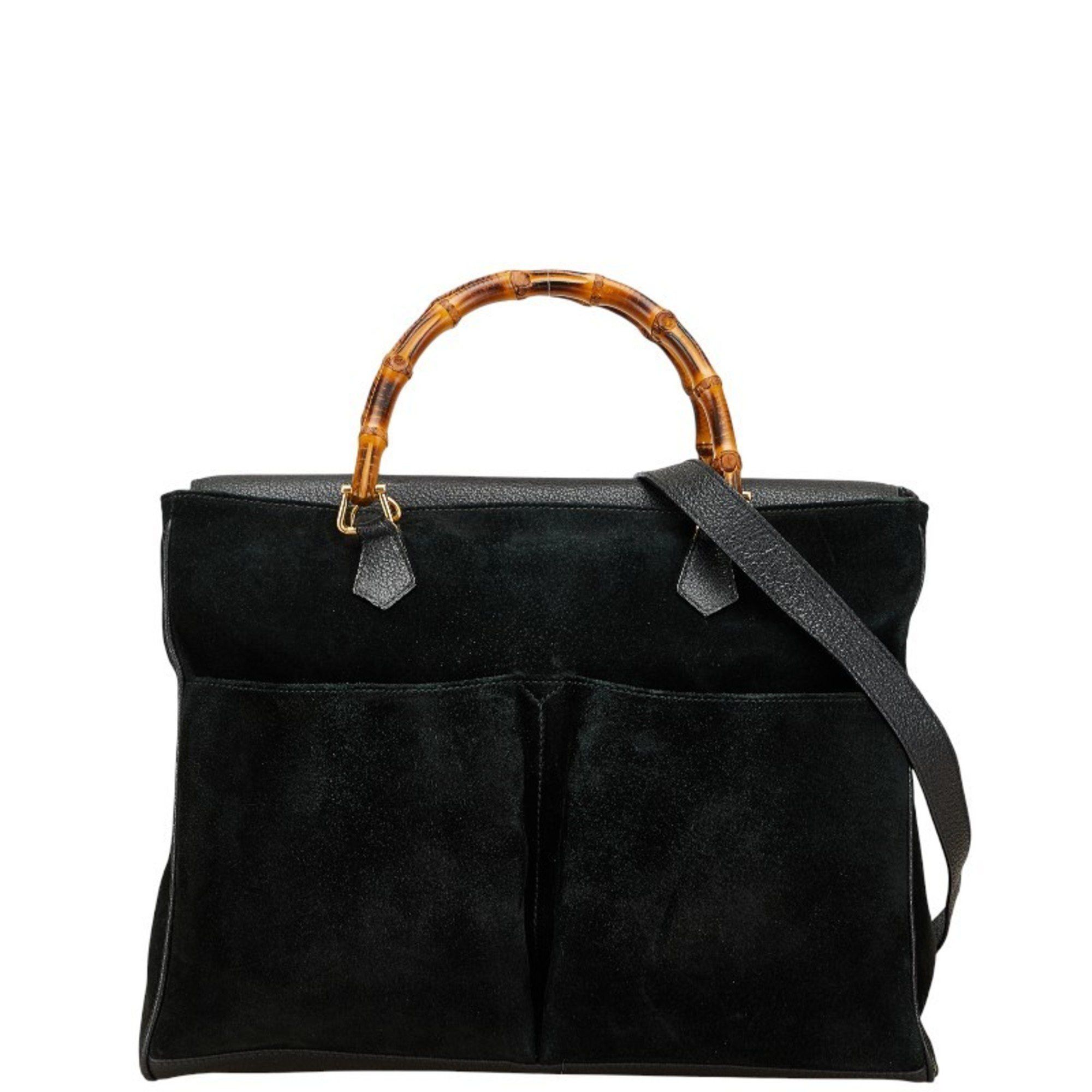 Gucci Bamboo Tote Bag/Shoulder Bag, 2-Way, 002.2855.0322.0, Black 