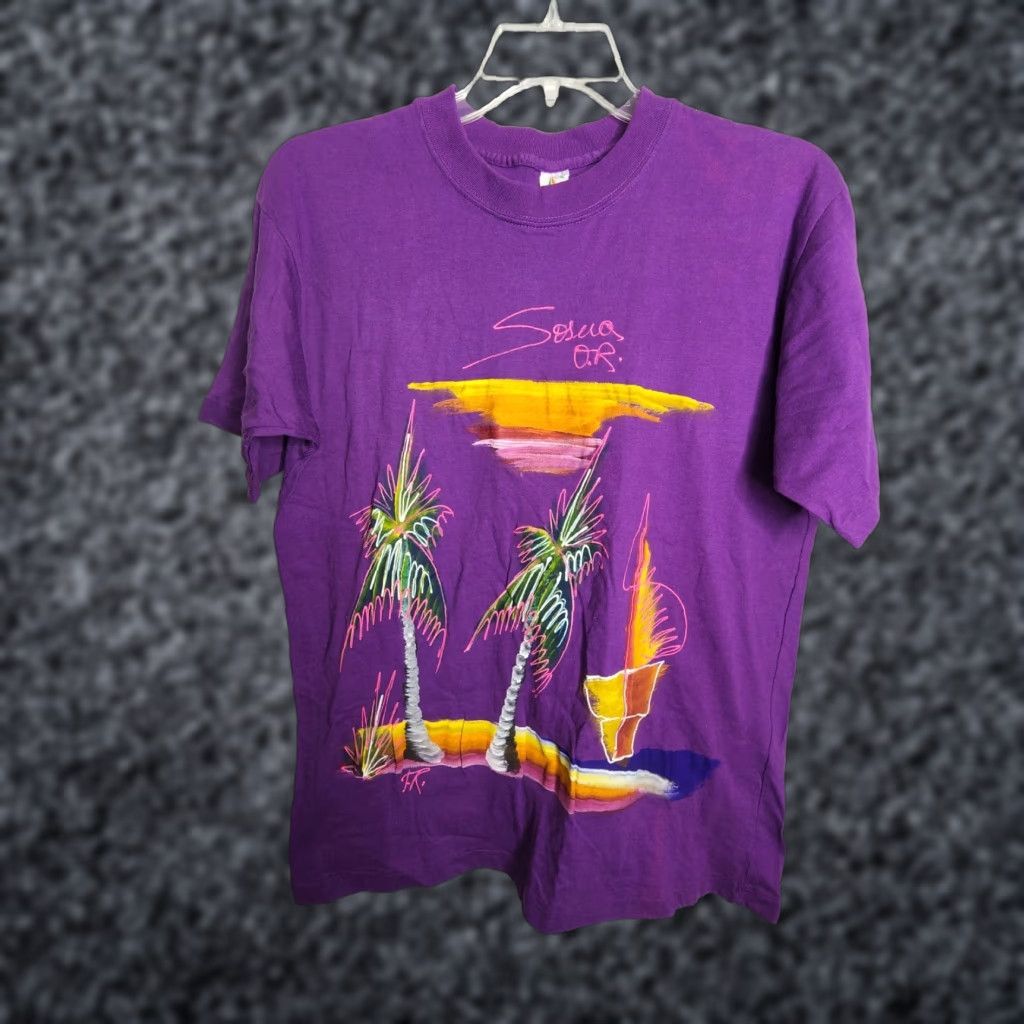 Vintage VINTAGE Caiman Sosua Dominican Republic Puff Paint T-shirt Mens XL Purple 80s Short Sleeve Cotton Blend Knit 80s Mens"} Size US XL / EU 56 / 4 - 1 Thumbnail