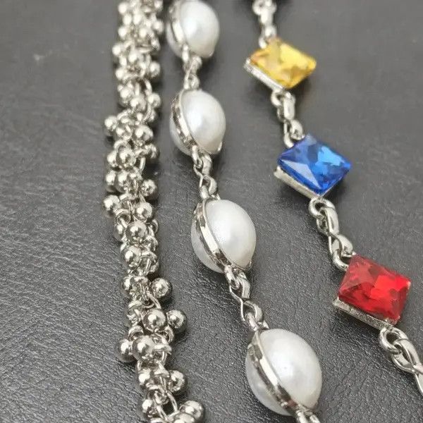 VIBE Delicate Color Rhinestone 3 Layers Pearl Pants Chain Size ONE SIZE - 6 Thumbnail