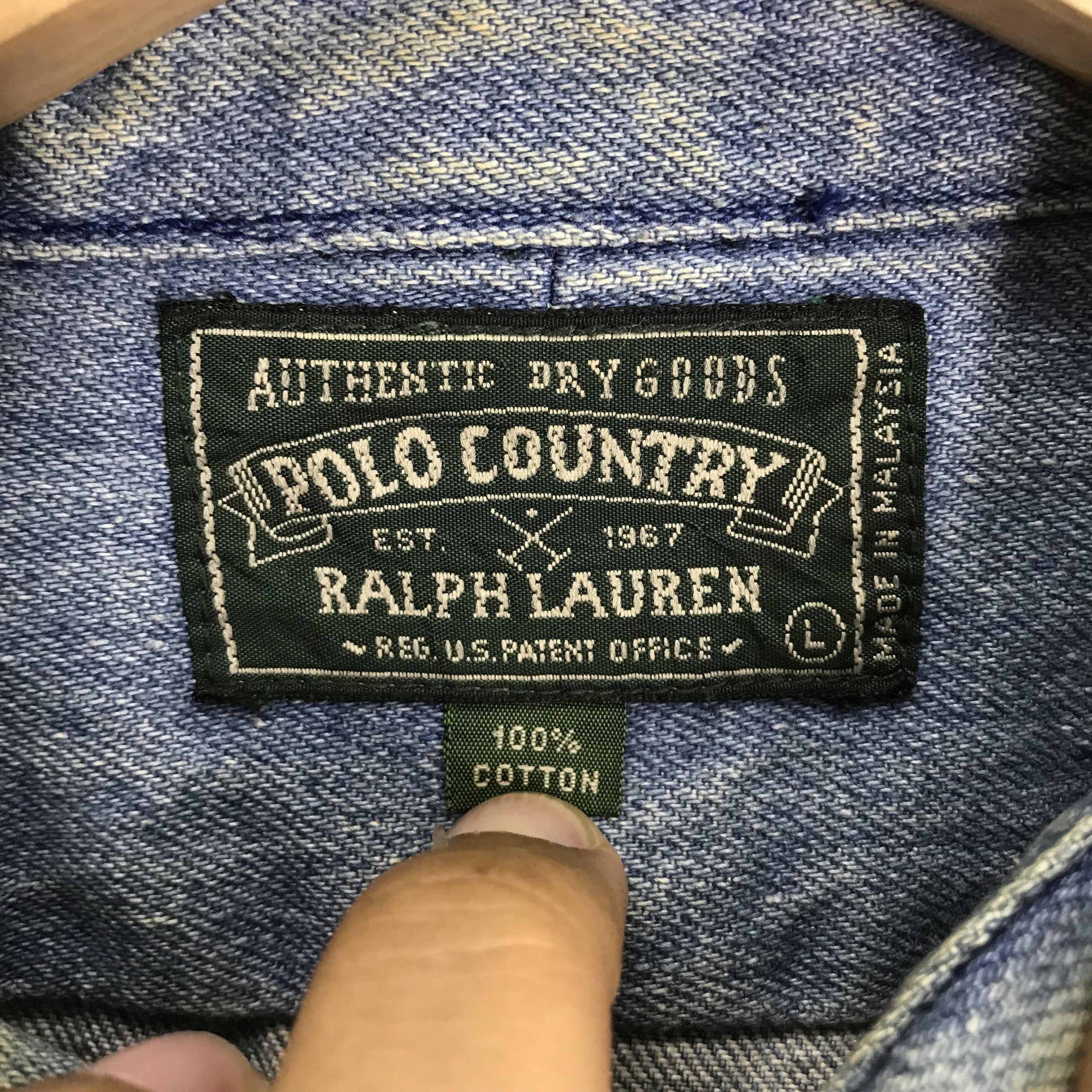 Polo Ralph Lauren Vintage 90's Polo Country Ralph Lauren Polo Pony Jeans Shirt Size US L / EU 52-54 / 3 - 11 Thumbnail
